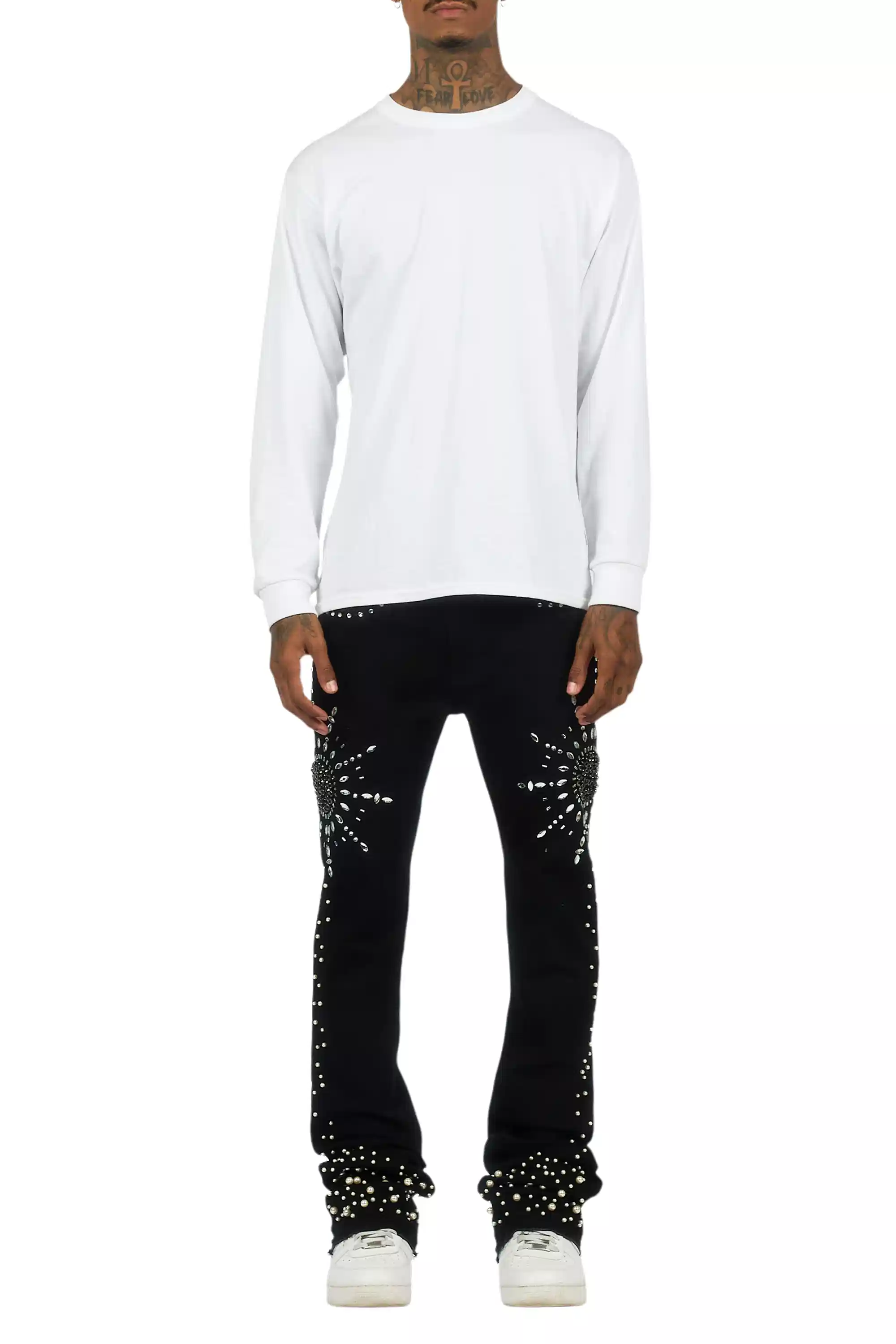 10083-tryst-jet-black-rhinestone-stacked-flare-jean-11.webp Tryst Jet Black Rhinestone Stacked Flare Jean