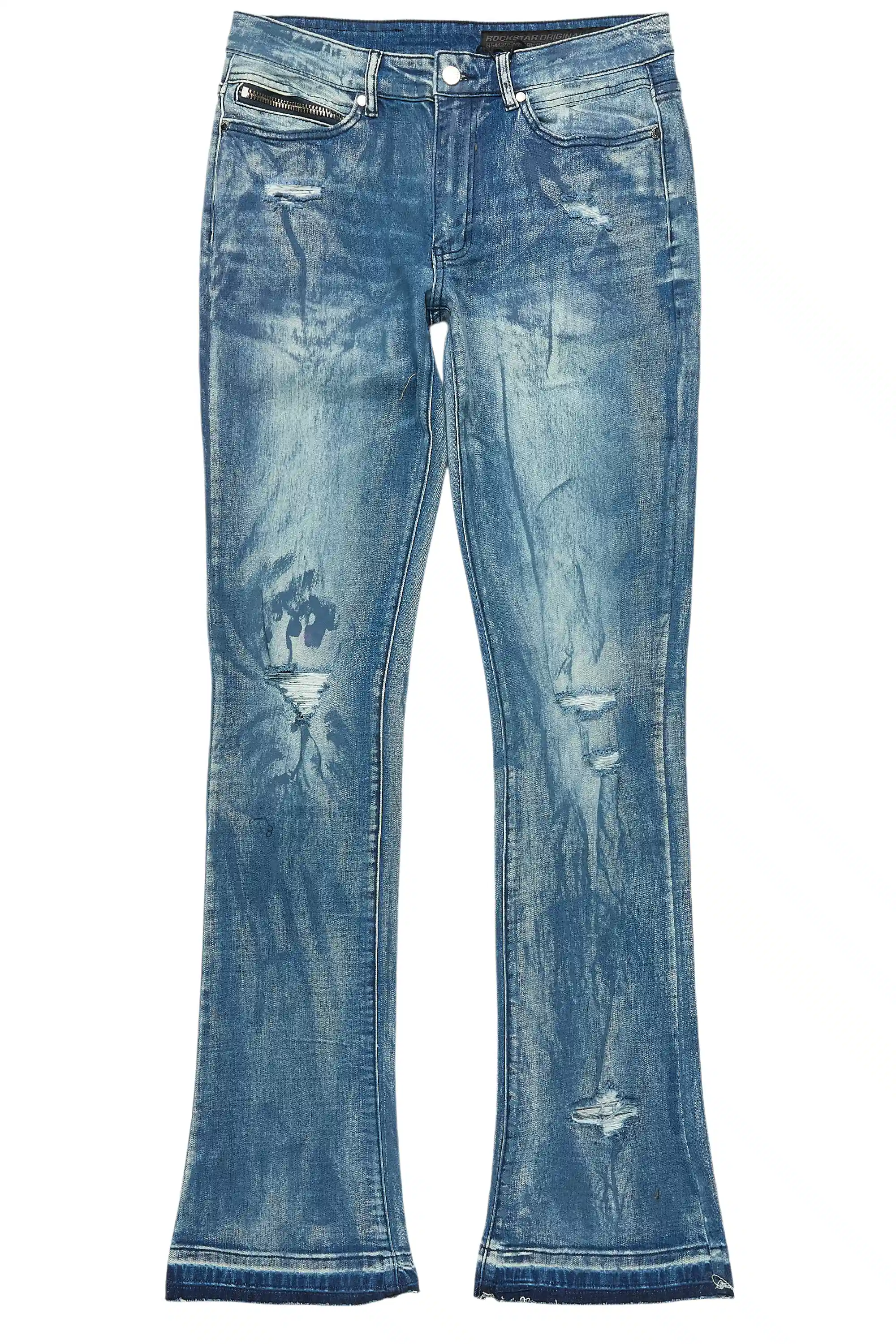 10094-inkspill-blue-oil-wash-stacked-flare-jean-2.webp Inkspill Blue Oil Wash Stacked Flare Jean