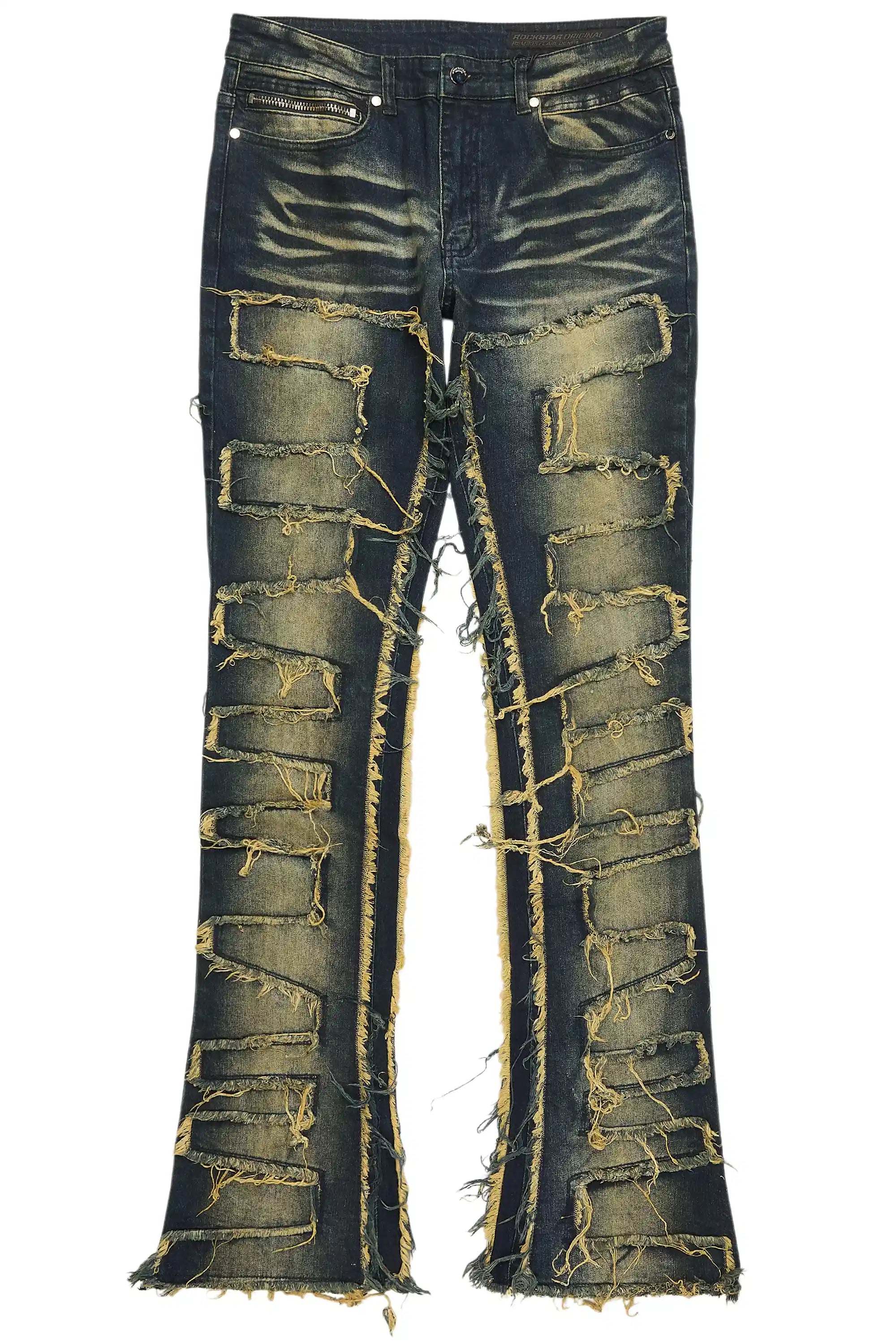 10125-shake-dark-blue-stacked-flare-jean-2.jpg Shake Dark Blue Stacked Flare Jean