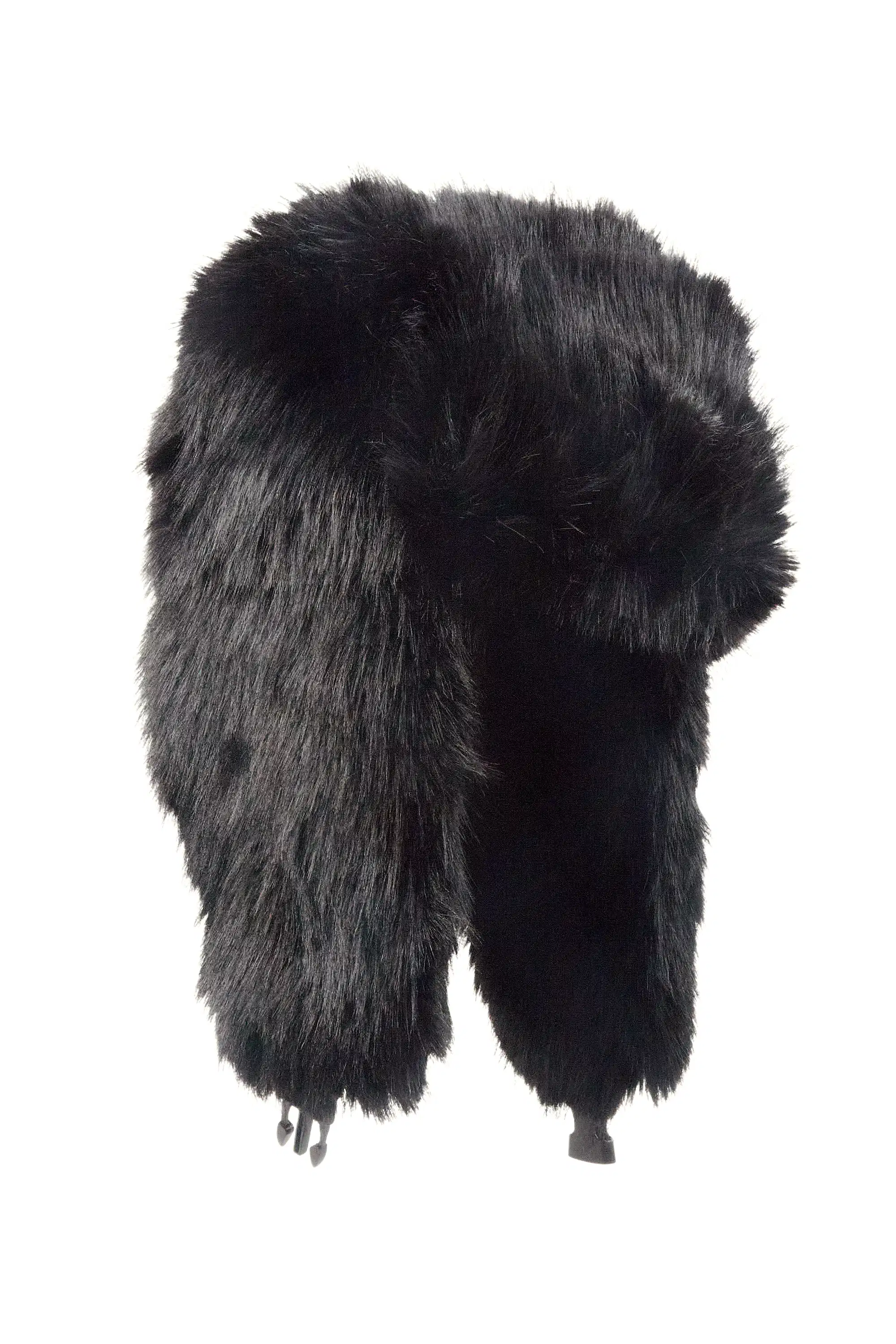 Trapper Hat Black Faux Fur