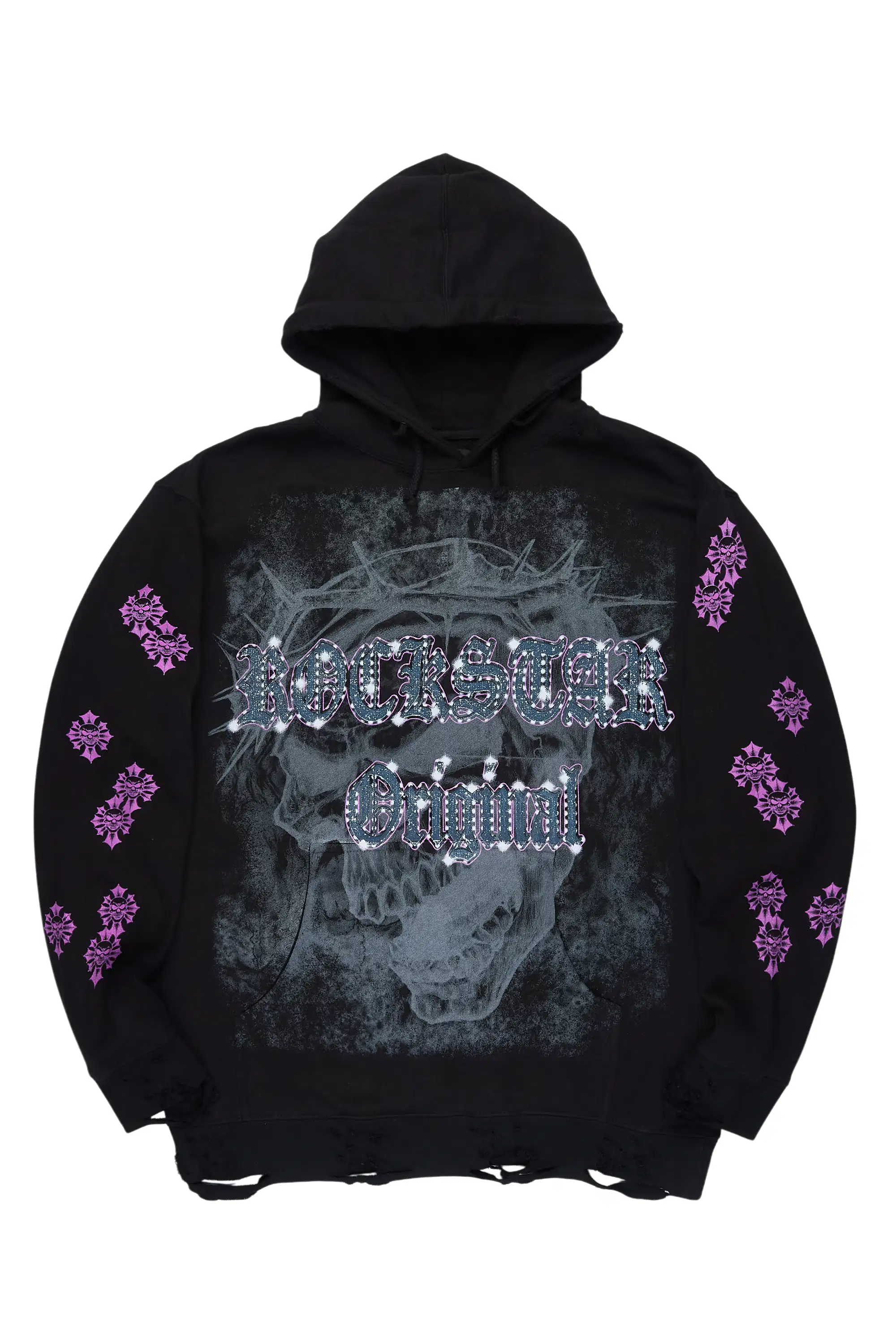 Kyze Black/Multi Distressed Graphic Hoodie