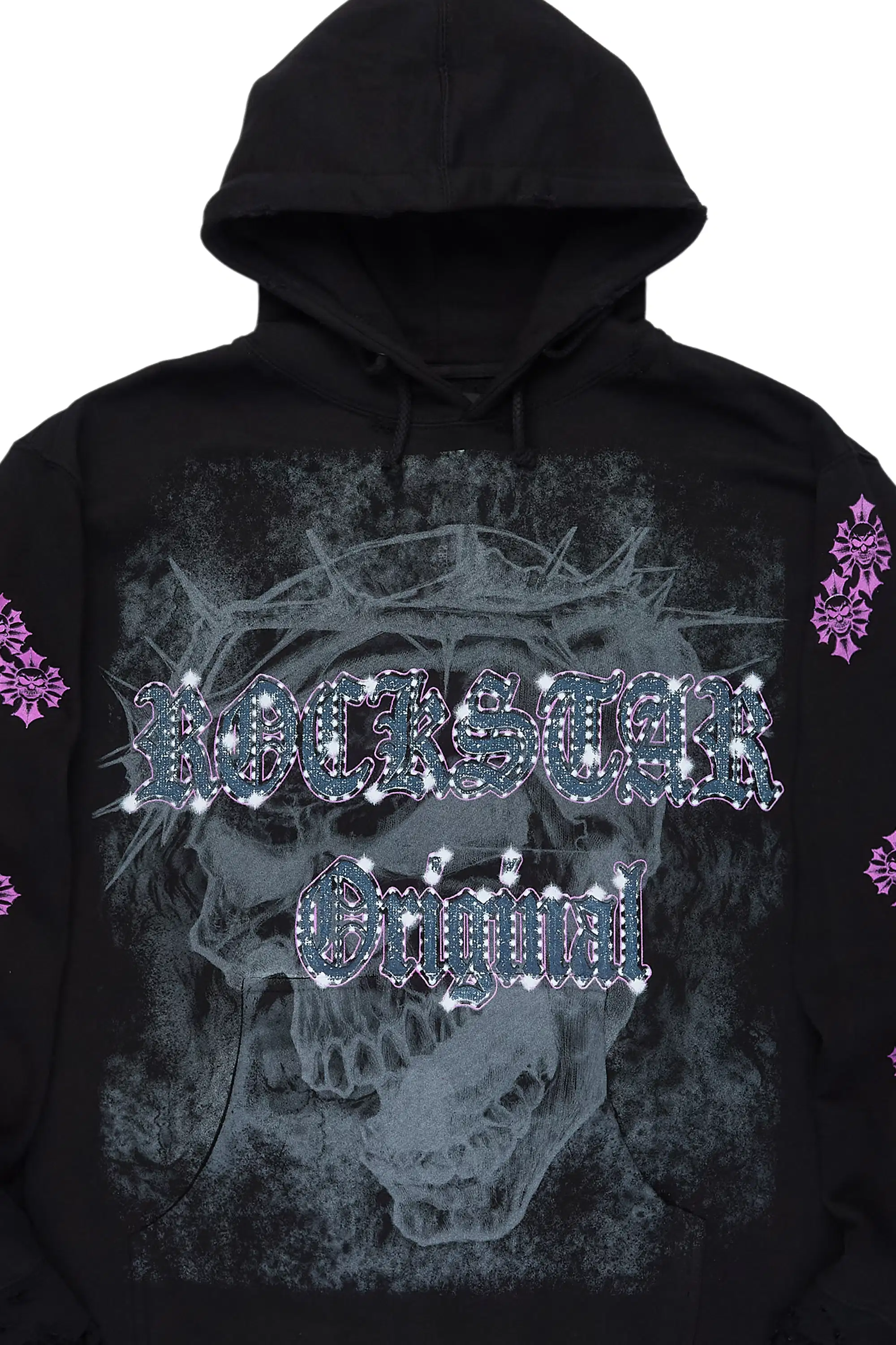 Kyze Black/Multi Distressed Graphic Hoodie