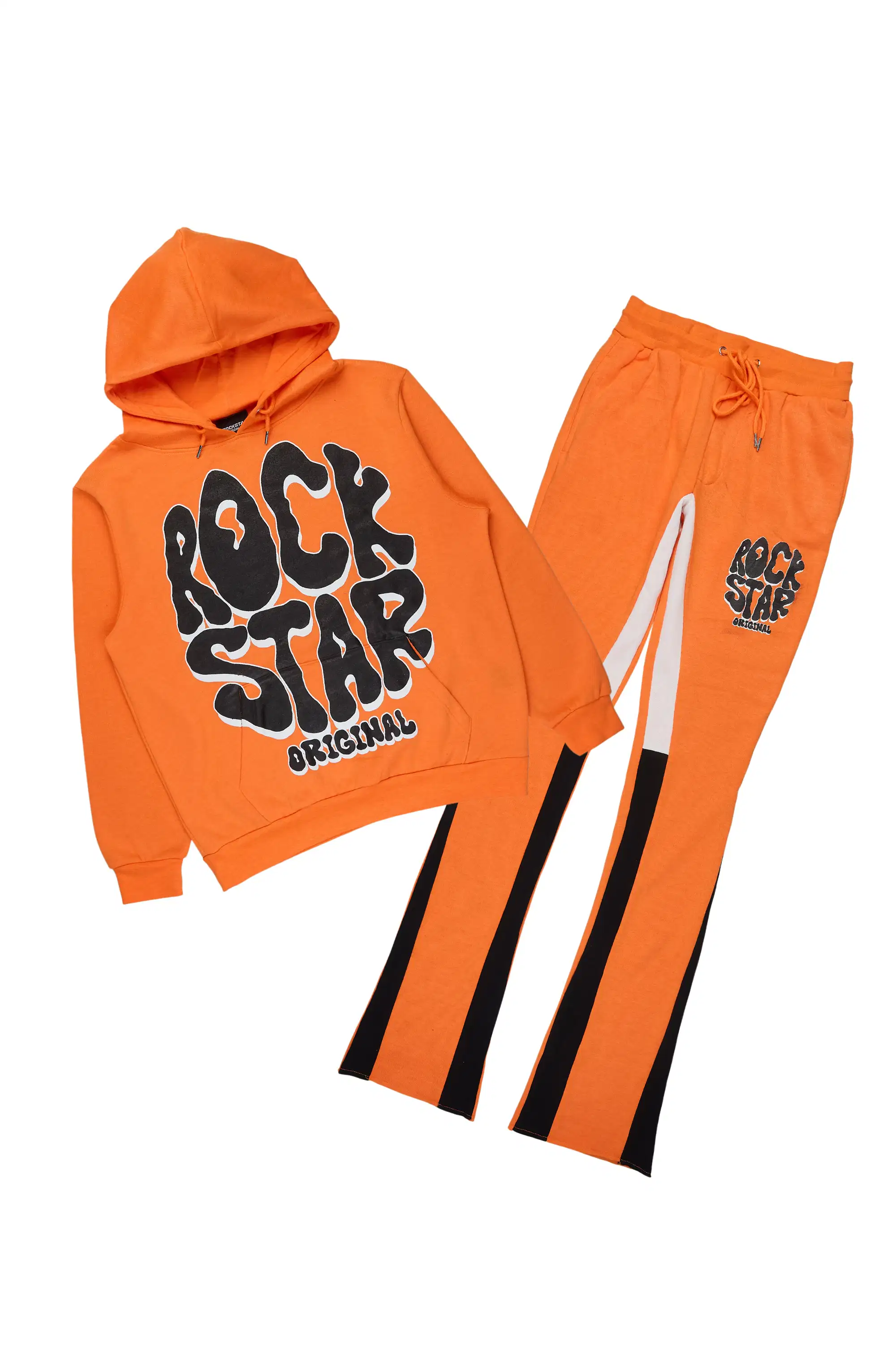Warblen Orange/Black Hoodie/Stacked Track Pant Set