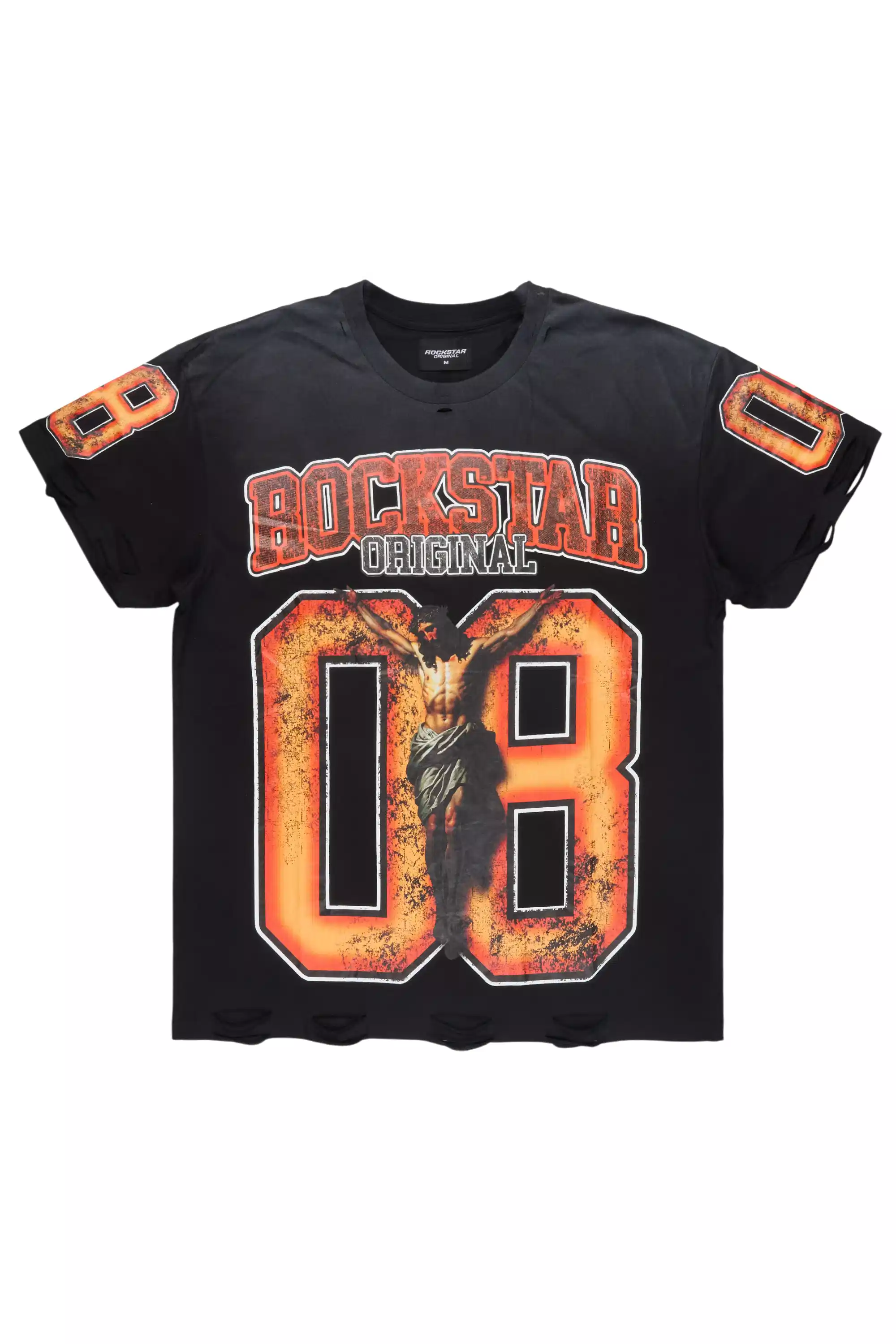 Fields Black/Orange Oversized Graphic T-Shirt