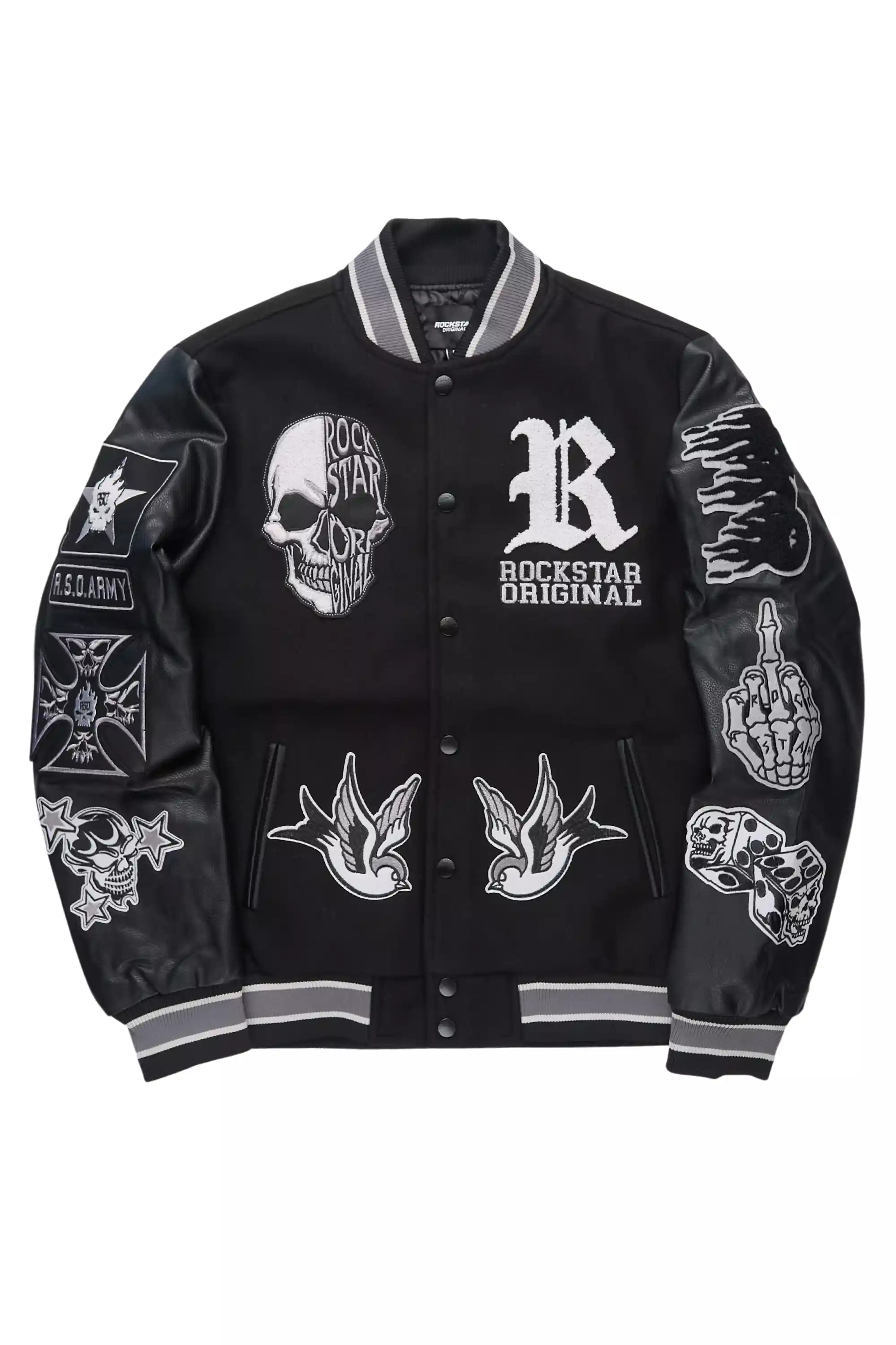 Vidar Black Varsity Jacket