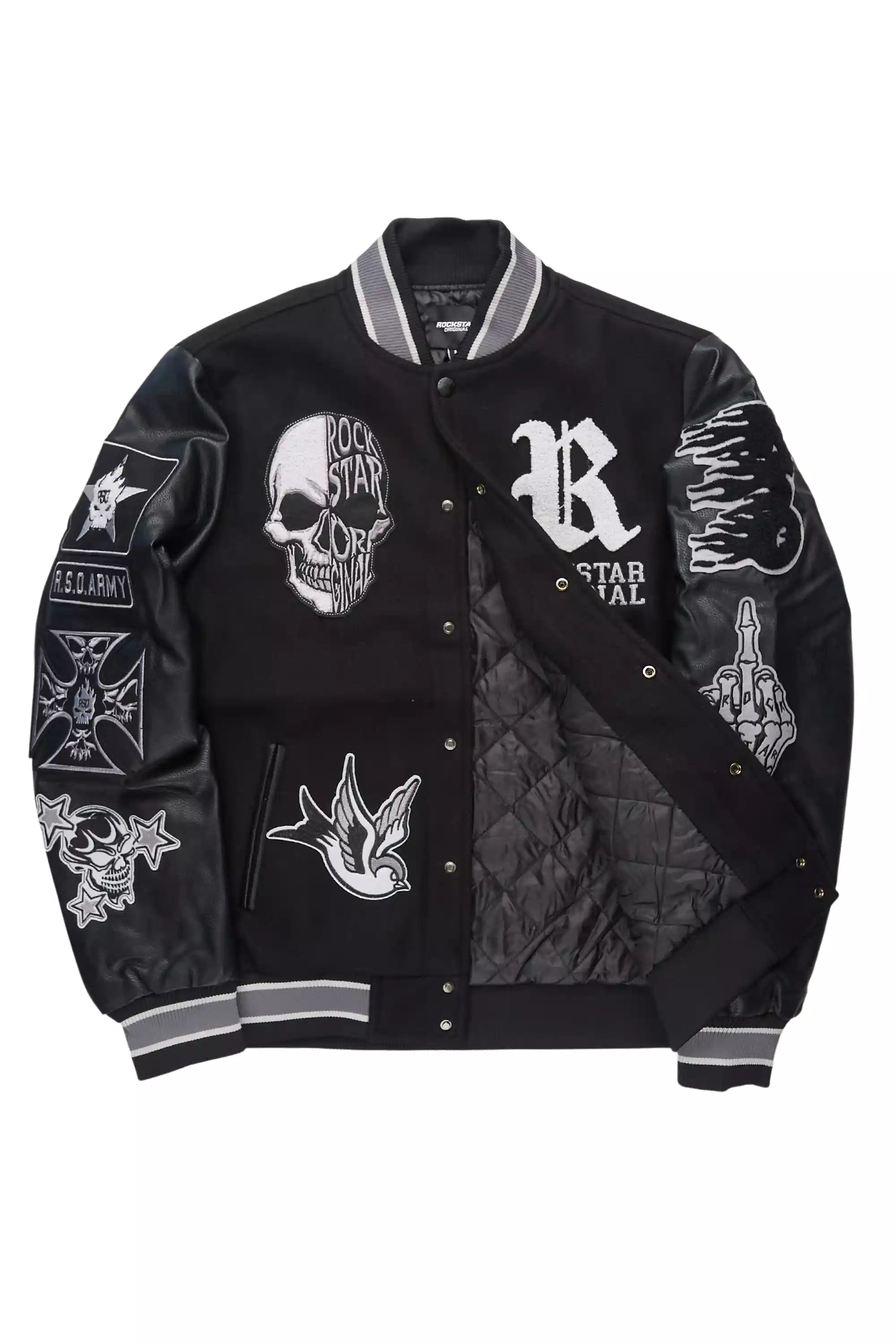 Vidar Black Varsity Jacket