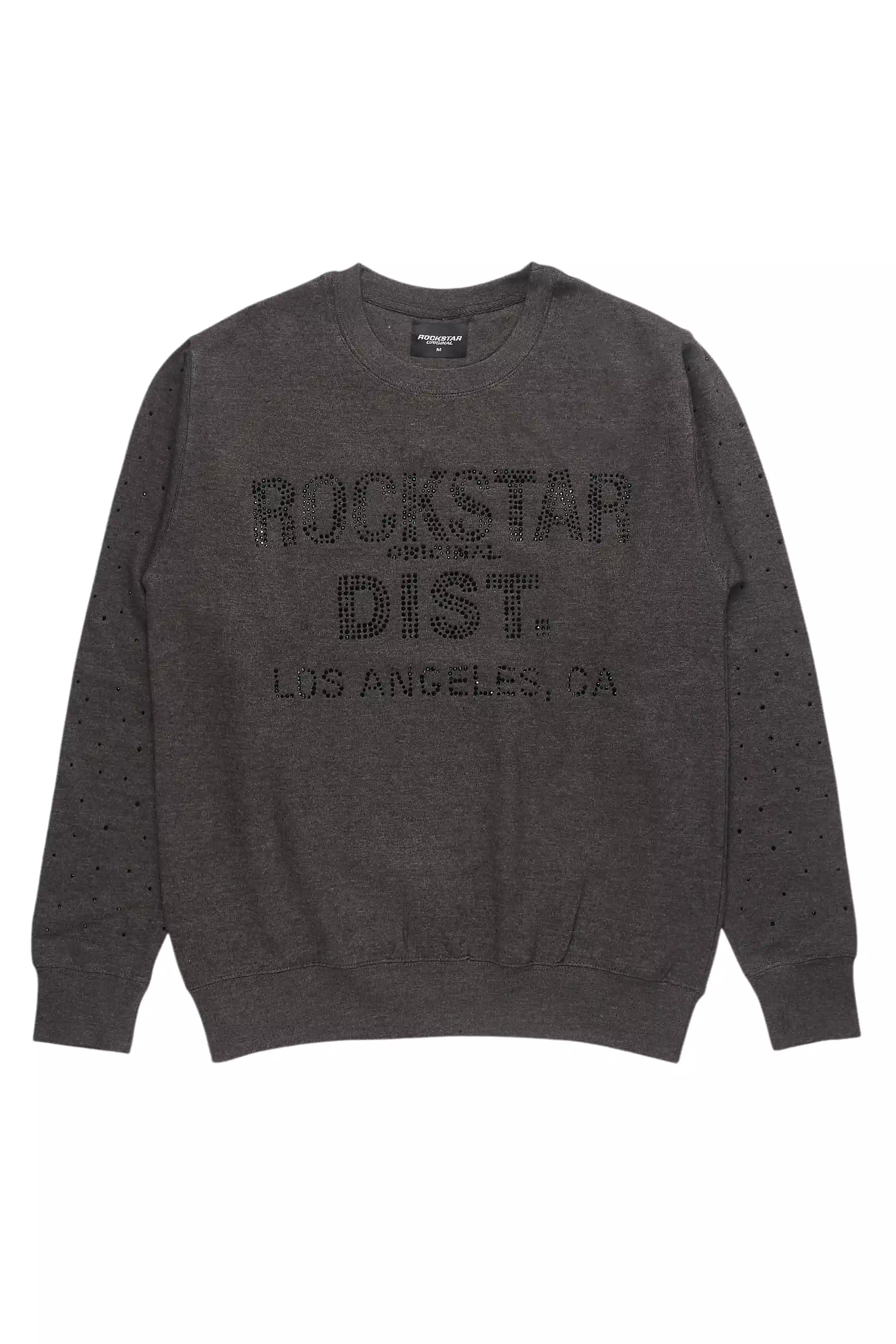 Raze Charcoal/Black Rhinestone Crewneck Sweatshirt