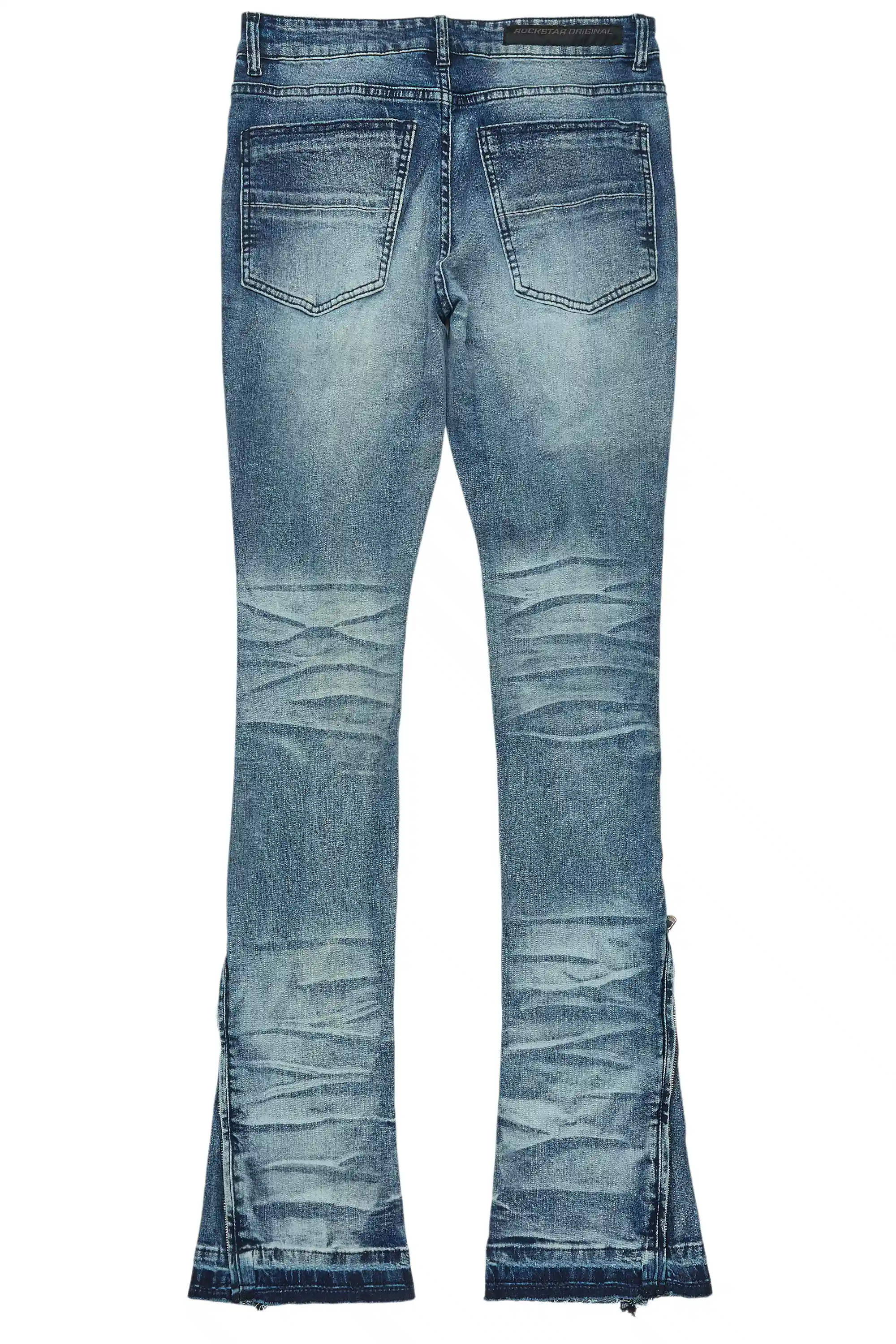 10894-jaymes-dark-blue-stacked-flare-jean-8.webp Jaymes Dark Blue Stacked Flare Jean