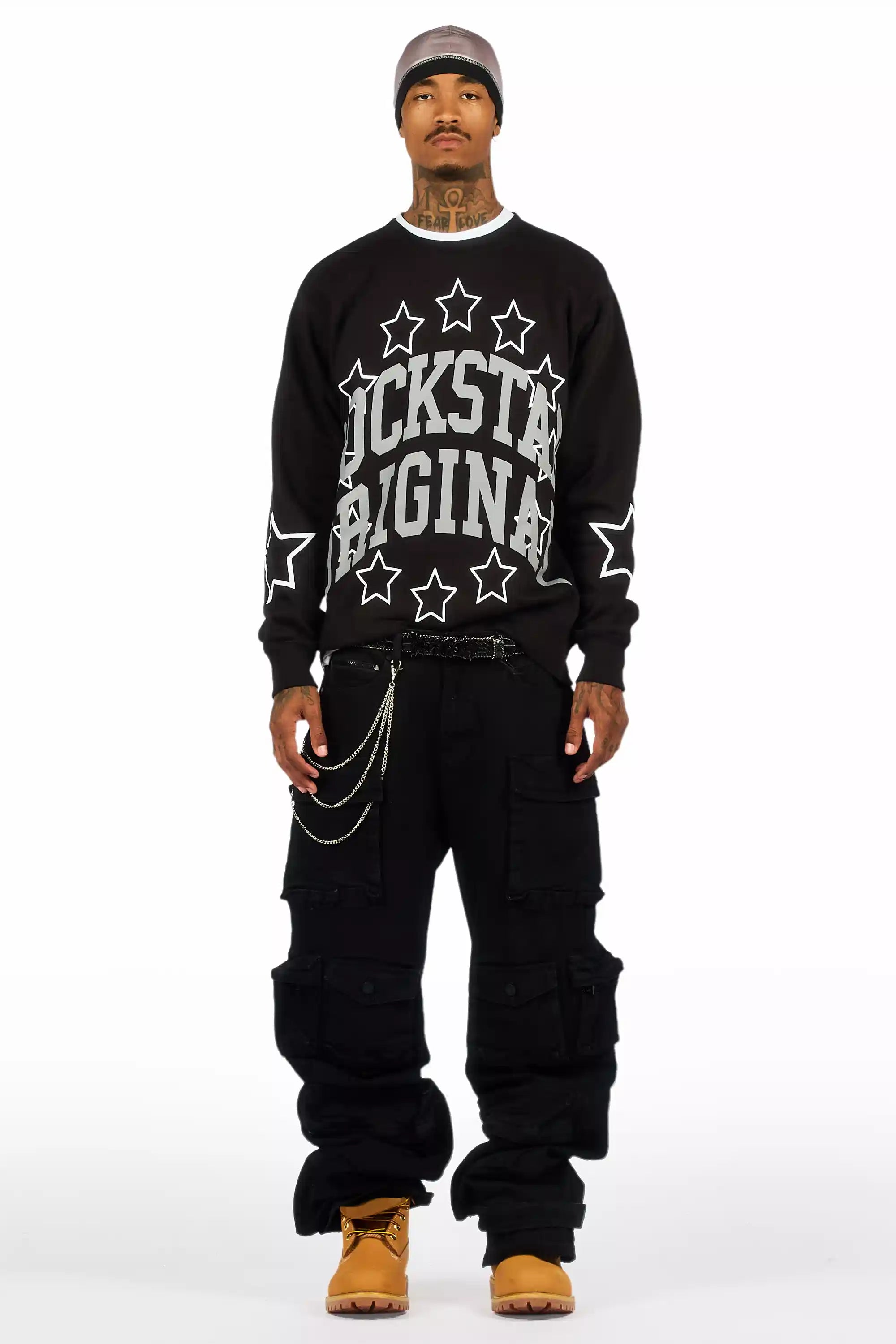 11002-boe-black-graphic-crewneck-sweatshirt-3.jpg Boe Black Graphic Crewneck Sweatshirt