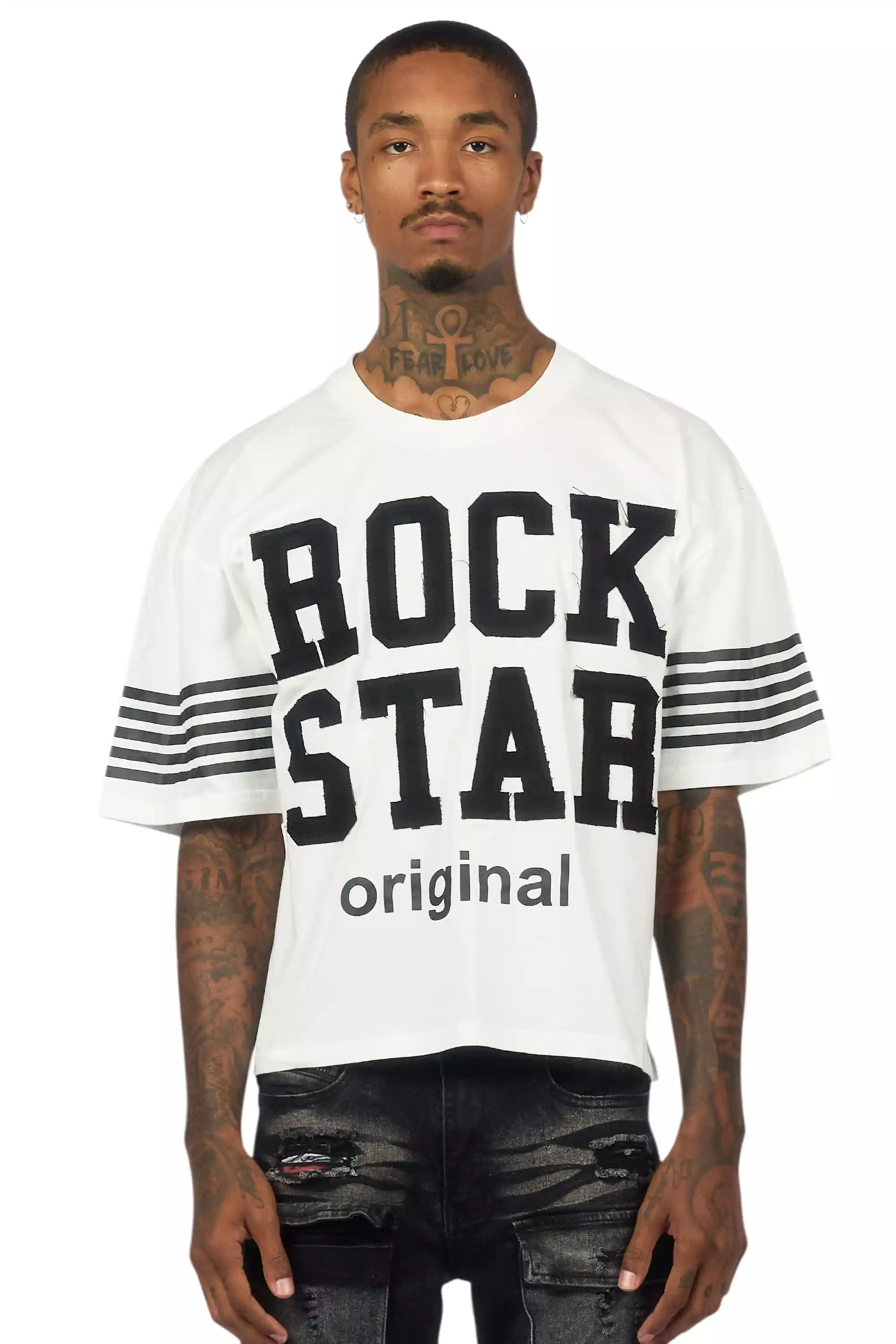 Rulik White Boxy Crop T-Shirt