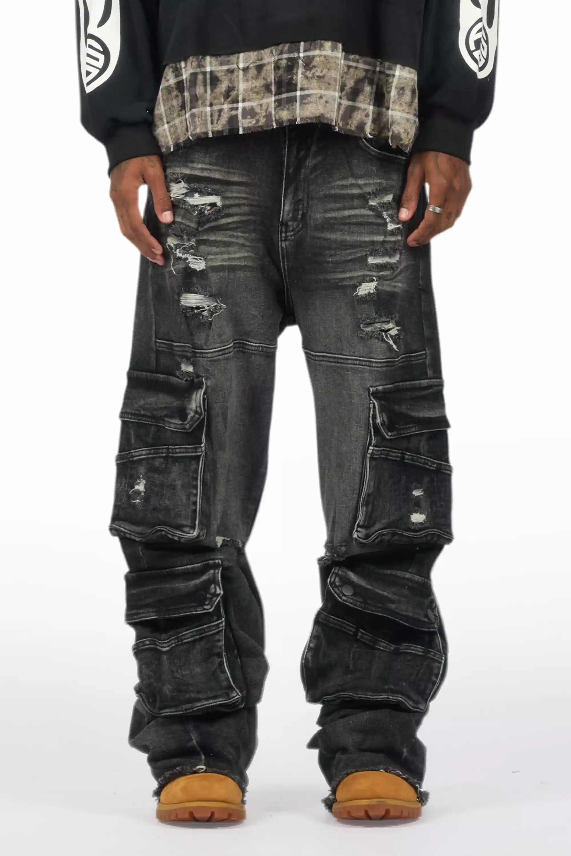 Keylor Washed Black Baggy Fit Jean