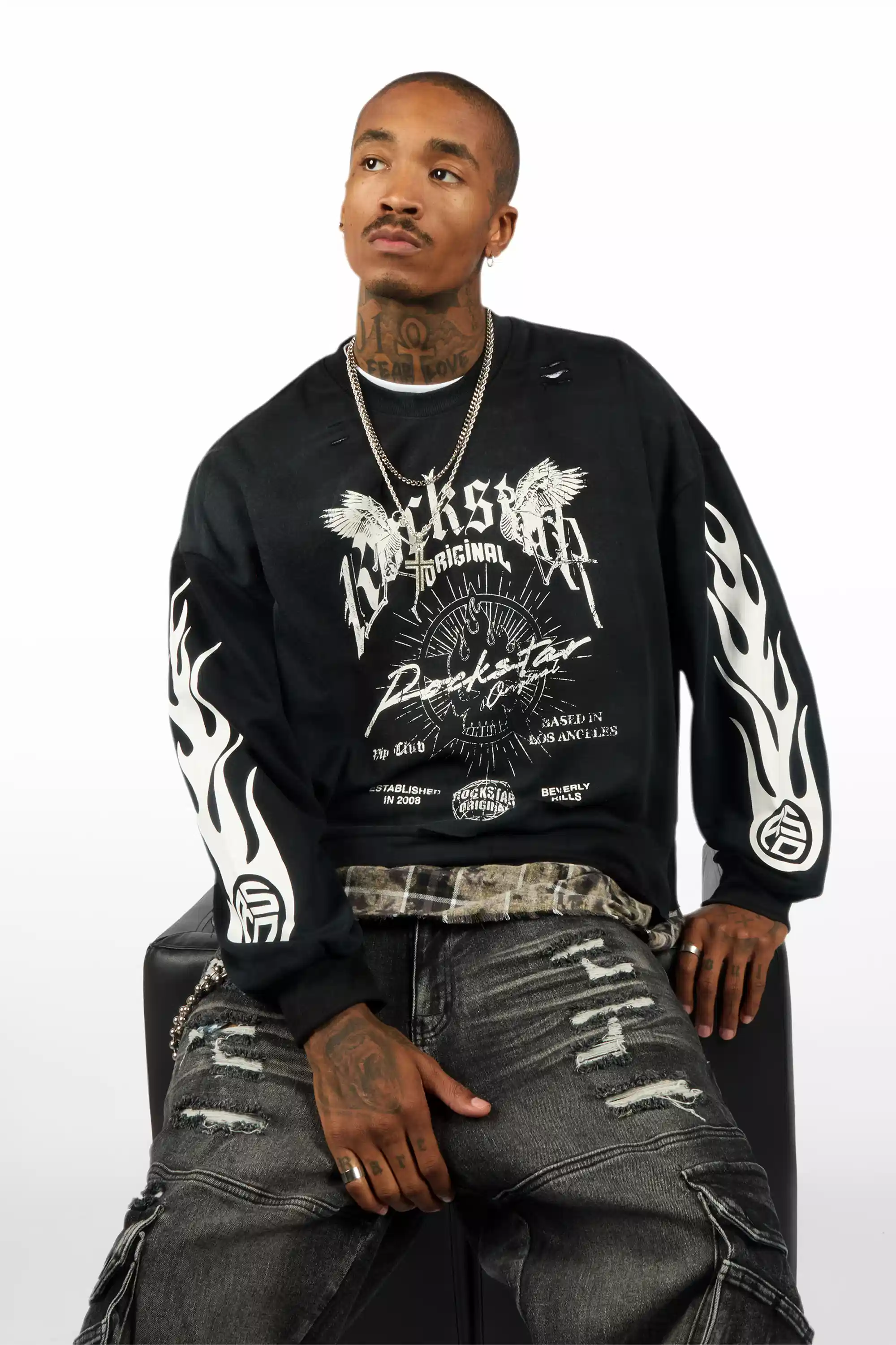 Keylor Washed Black Baggy Fit Jean