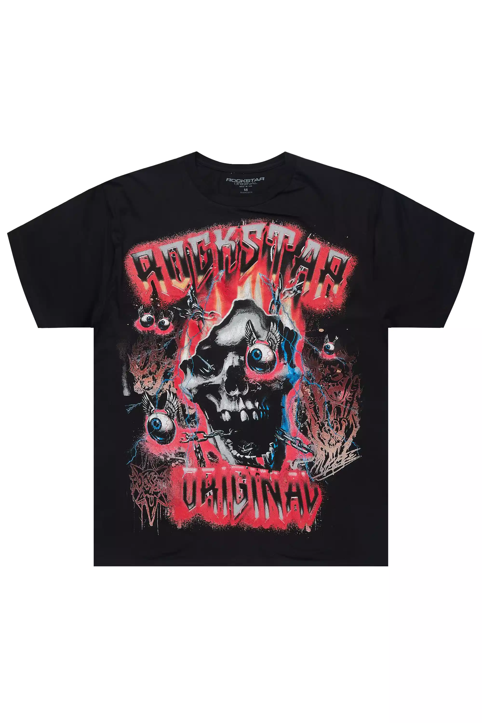 Styx Black/Red Oversized Graphic T-Shirt