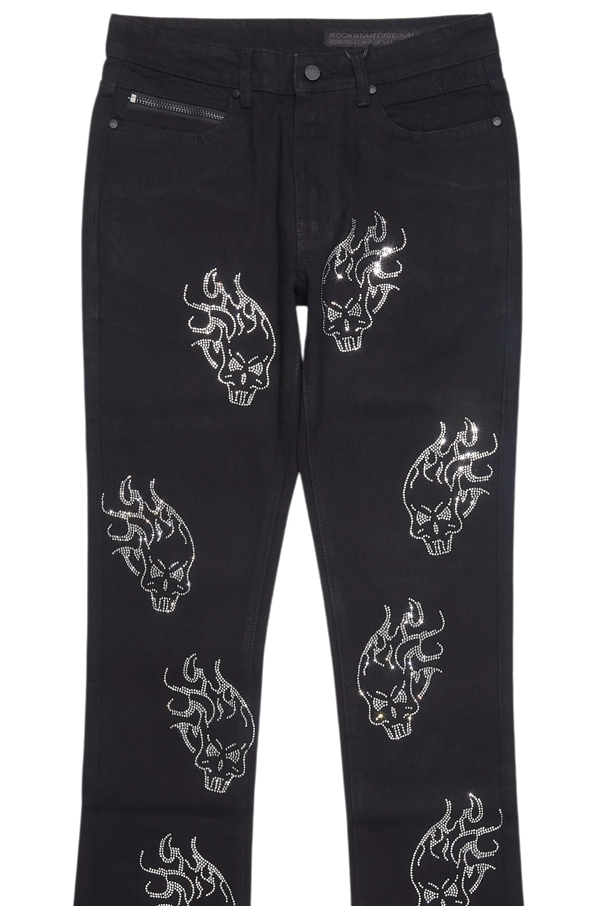 11836-yari-jet-black-rhinestone-stacked-flare-jean-9.webp Yari Jet Black Rhinestone Stacked Flare Jean