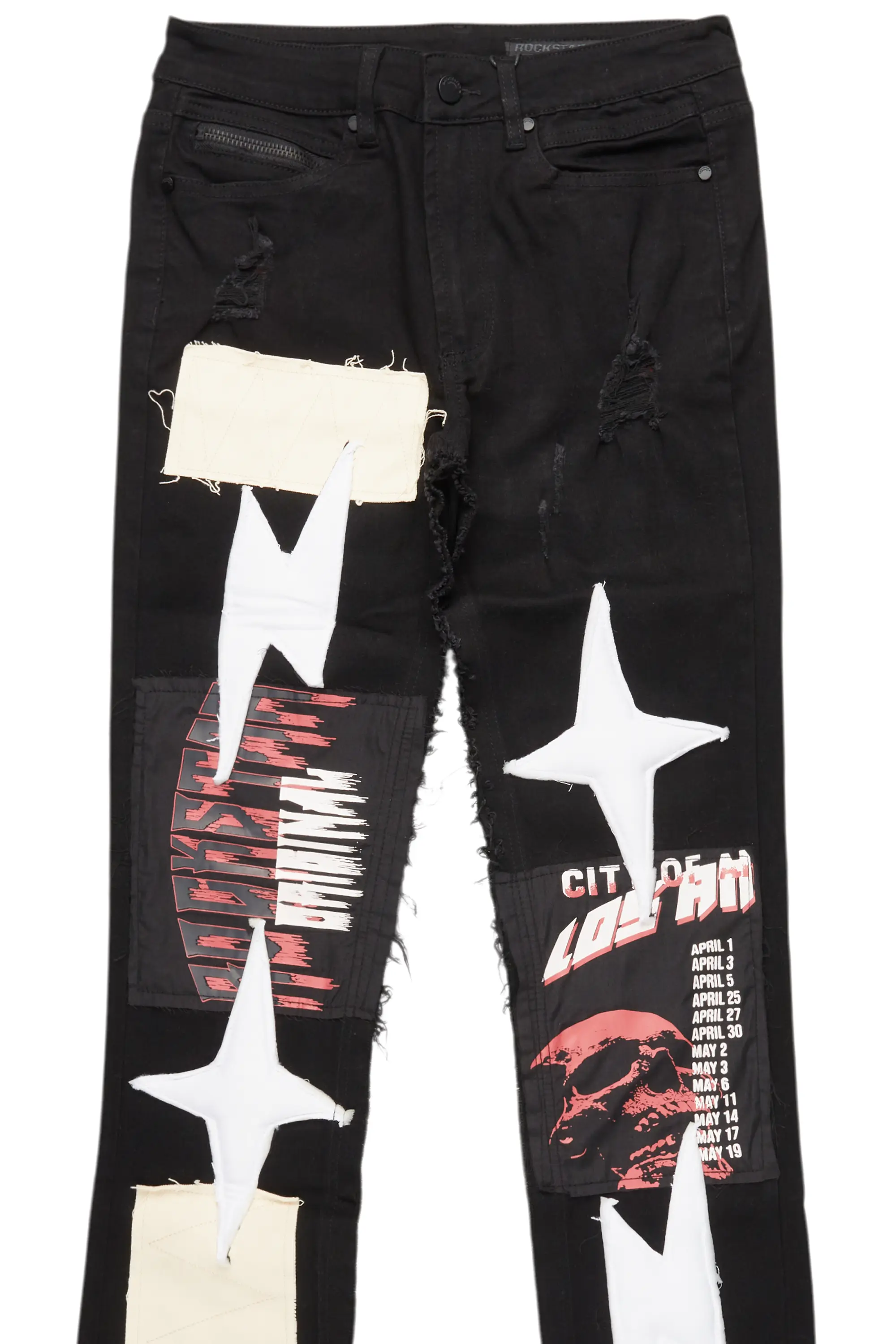 12039-vinson-black-patchwork-stacked-flare-jean-8.webp Vinson Black Patchwork Stacked Flare Jean