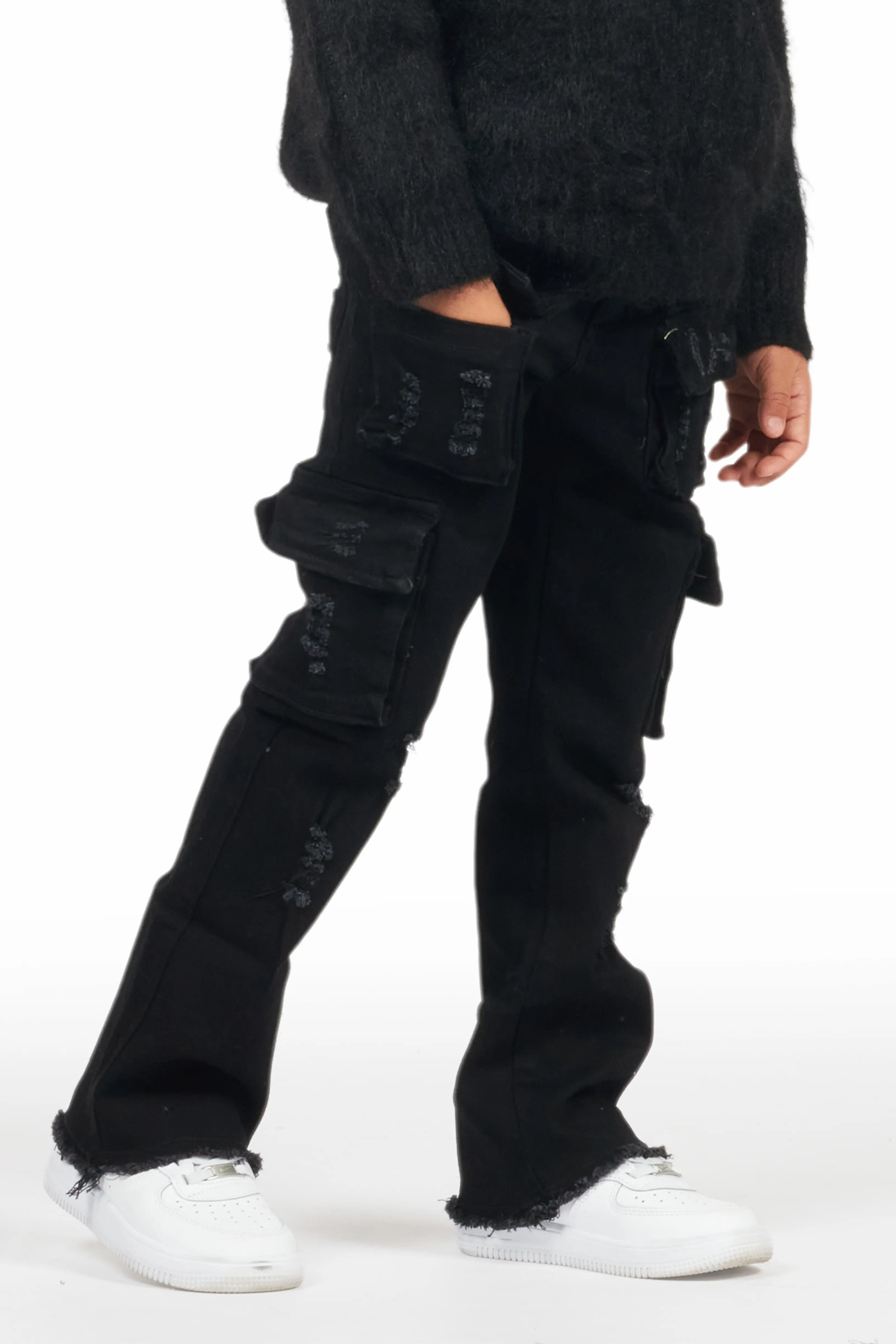 Boys Gentry Black Stacked Flare Jean