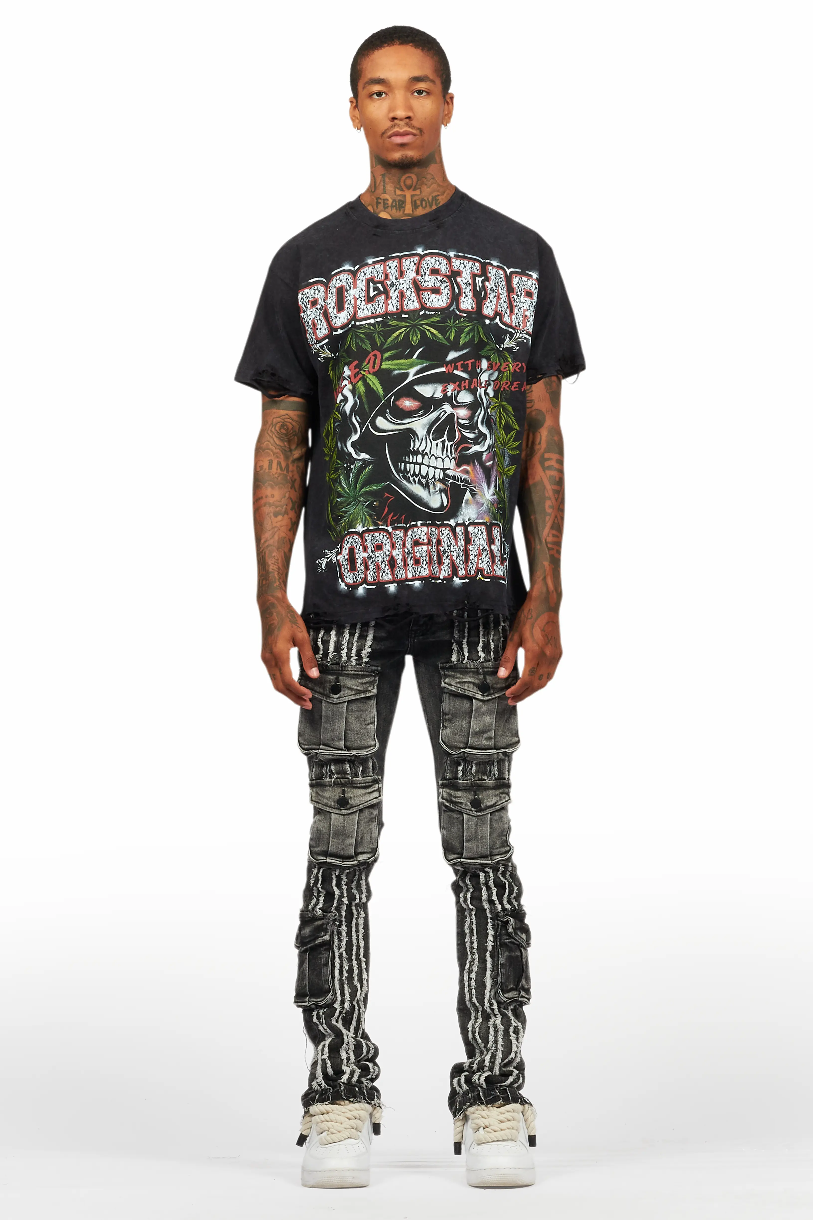 Hyzon Black Oversized Graphic T-Shirt