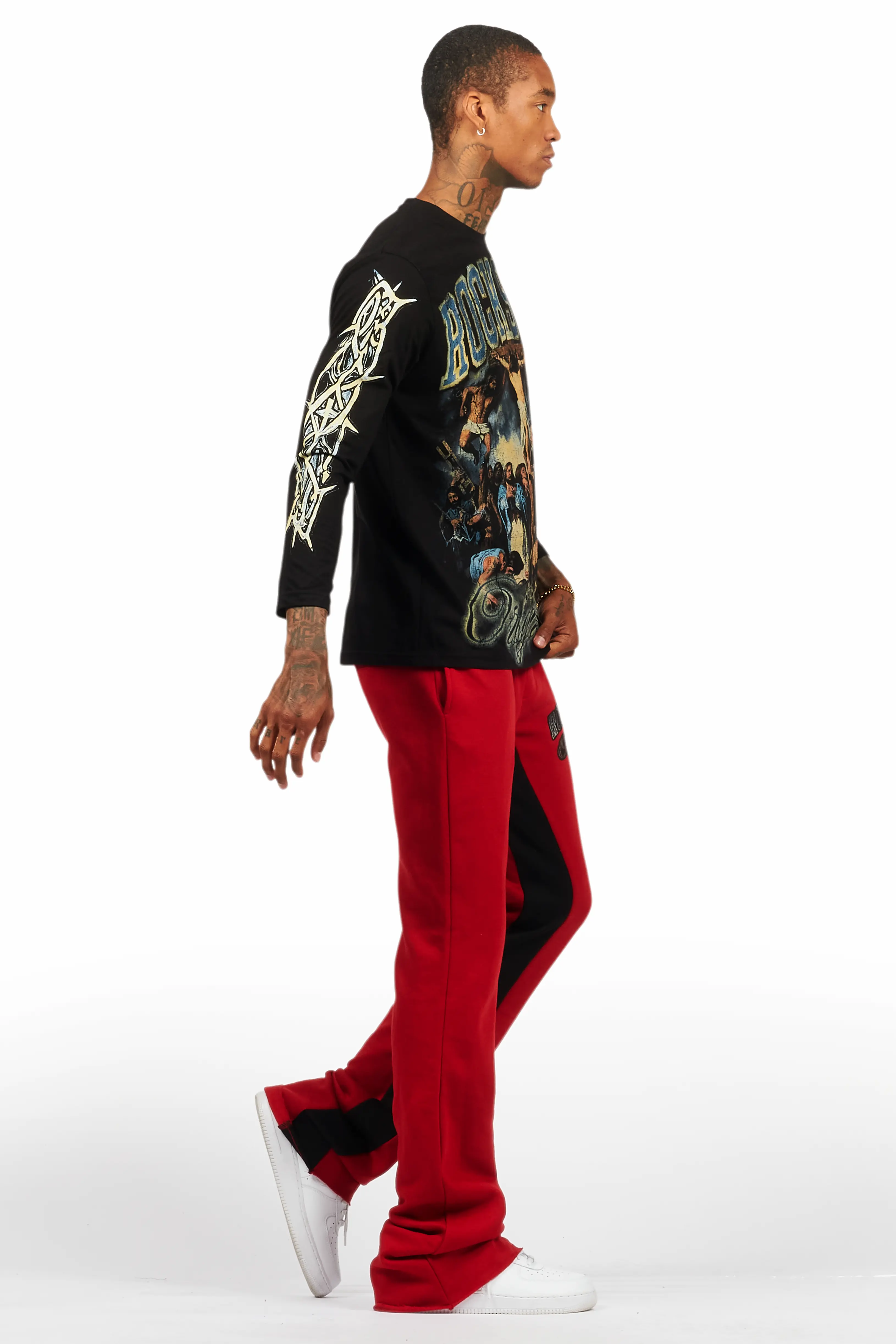 12220-waller-black-burgundy-long-sleeve-t-shirt-baggy-pant-set-3.webp Waller Black/Burgundy Long Sleeve T-Shirt/Baggy Pant Set