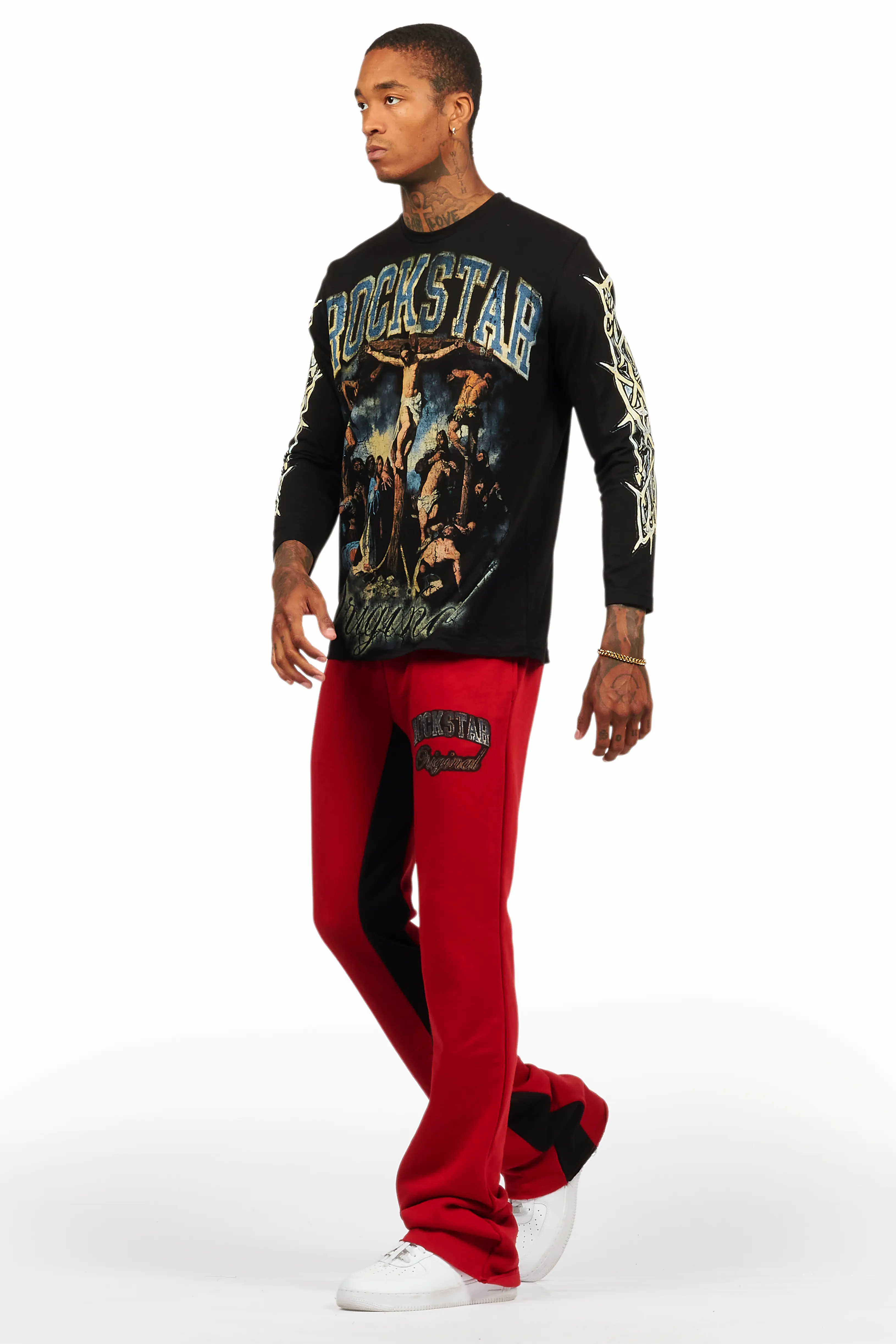 12220-waller-black-burgundy-long-sleeve-t-shirt-baggy-pant-set-5.webp Waller Black/Burgundy Long Sleeve T-Shirt/Baggy Pant Set