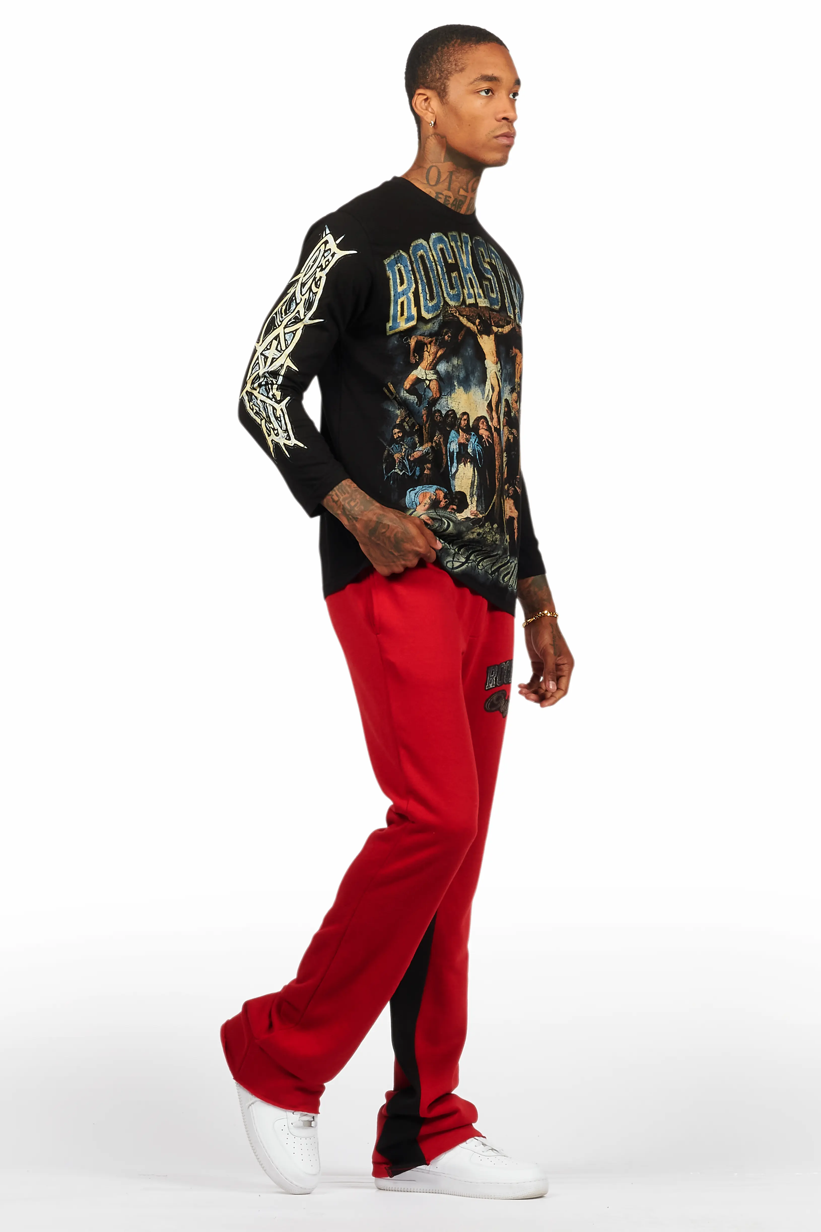 12220-waller-black-burgundy-long-sleeve-t-shirt-baggy-pant-set-6.webp Waller Black/Burgundy Long Sleeve T-Shirt/Baggy Pant Set