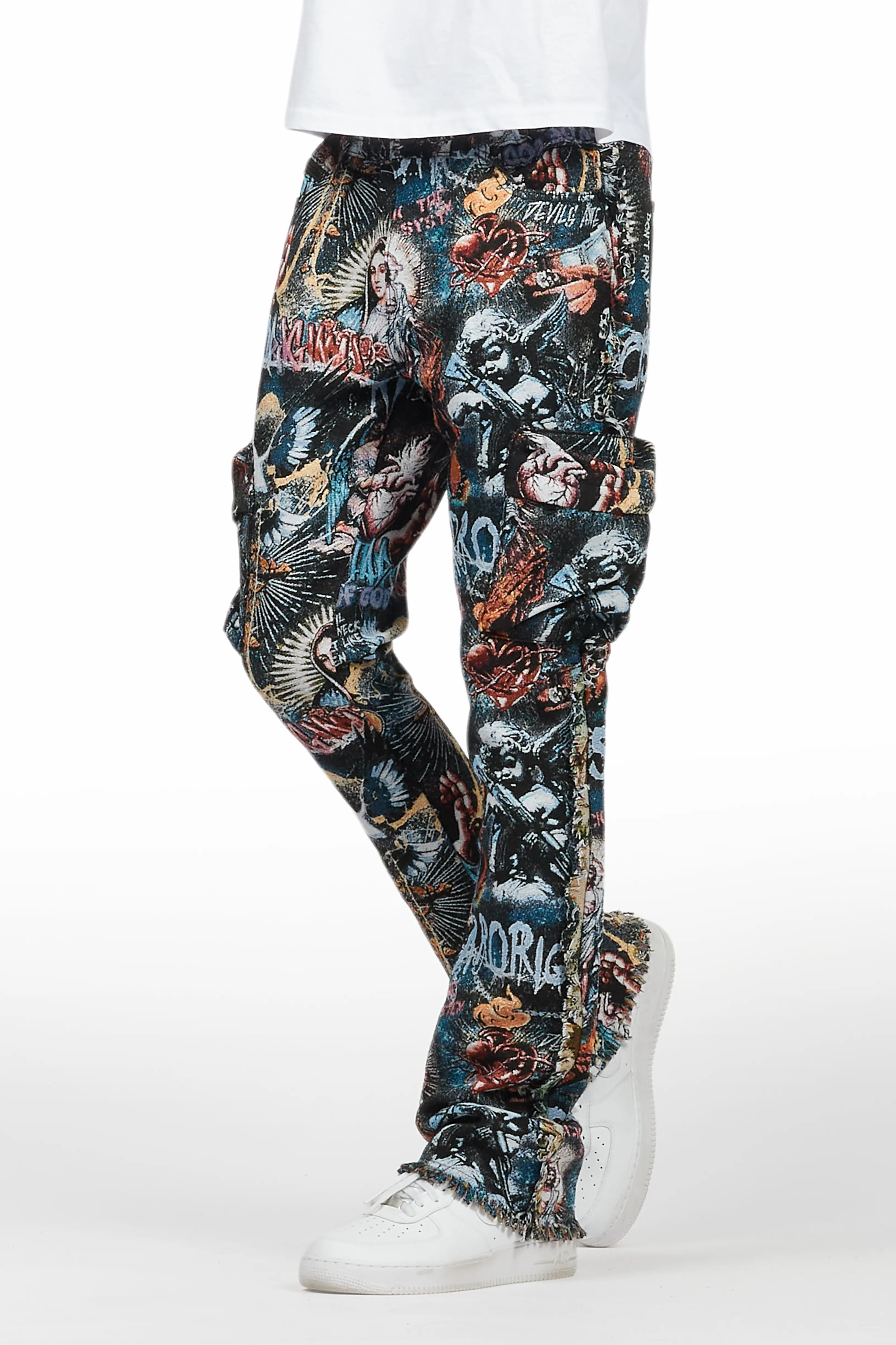 Dalai Multi Stacked Tapestry Flare Jean