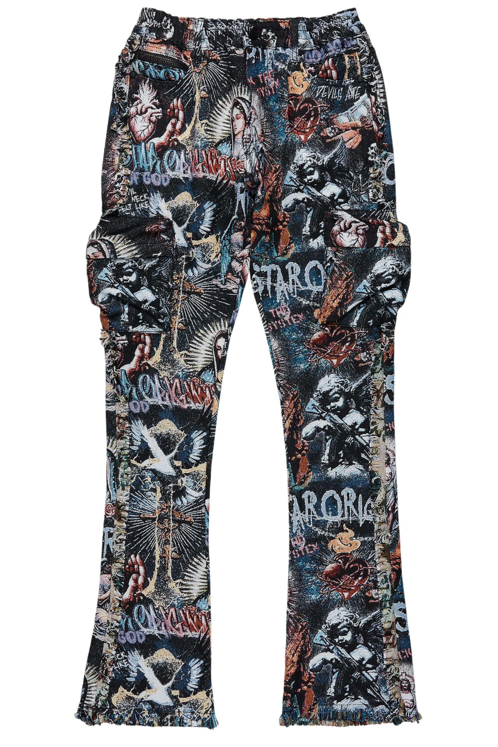 Dalai Multi Stacked Tapestry Flare Jean