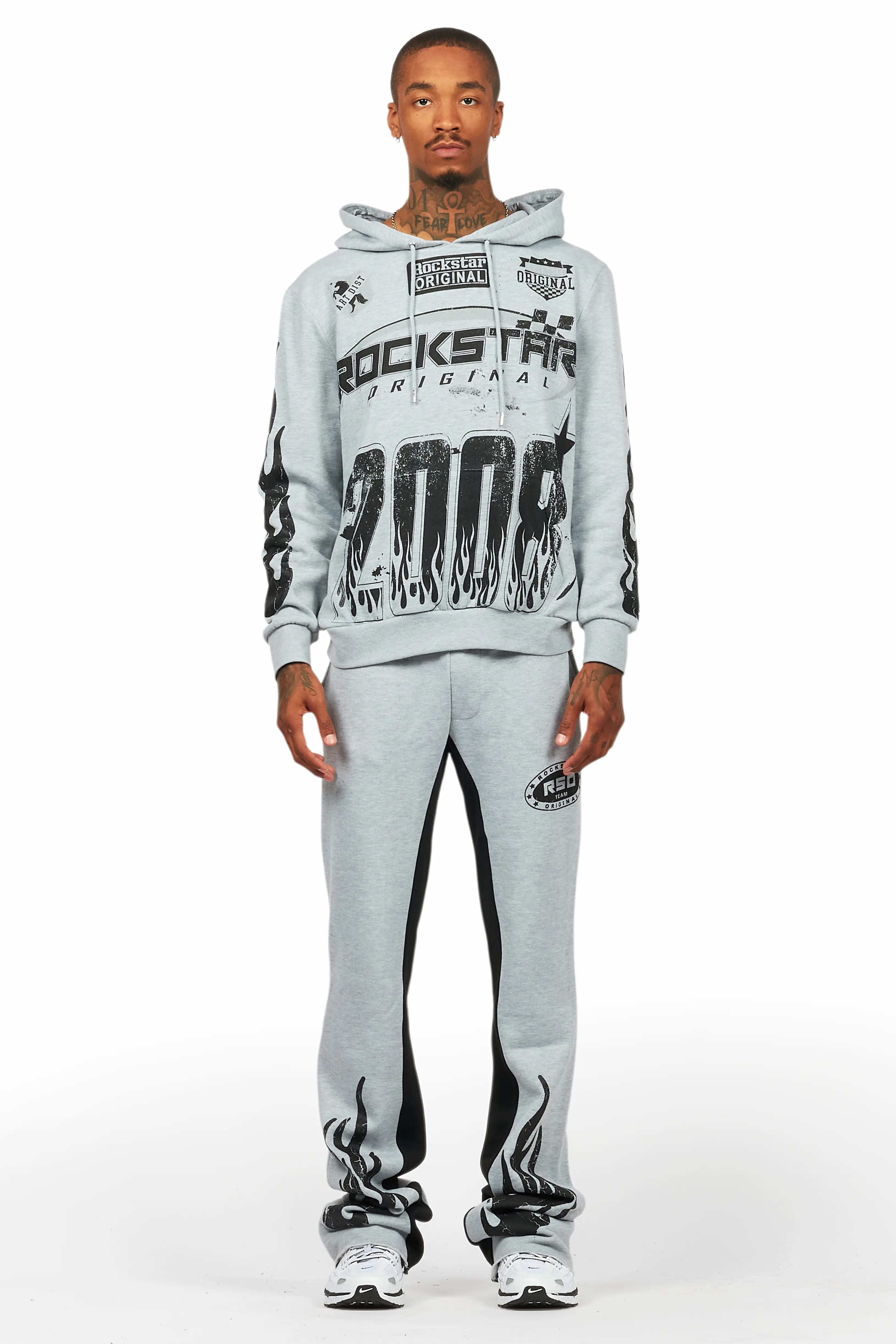 Amos Heather Grey Hoodie/Baggy Track Pant Set