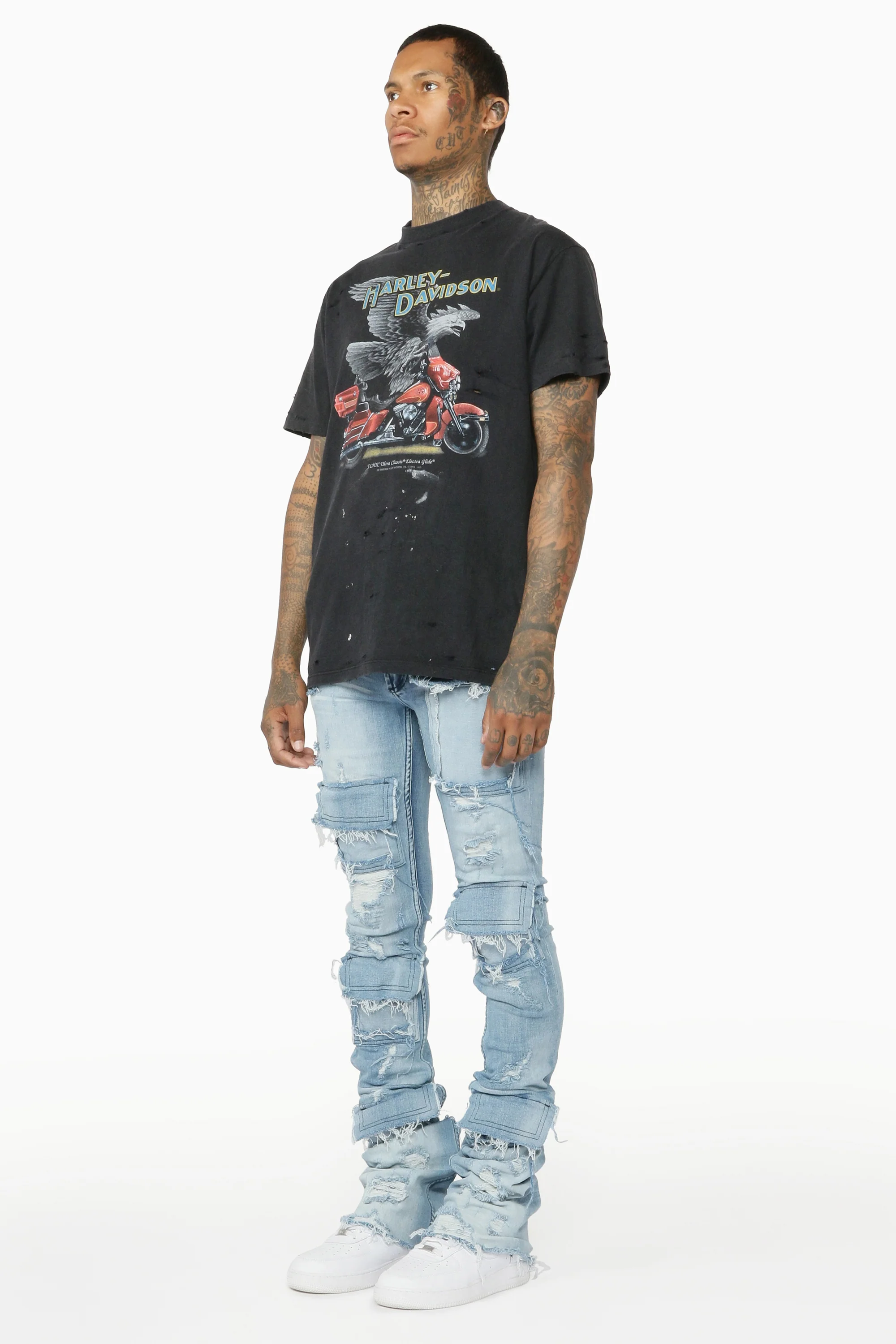 12668-pooja-blue-super-stacked-flare-jean-4.webp Pooja Blue Super Stacked Flare Jean
