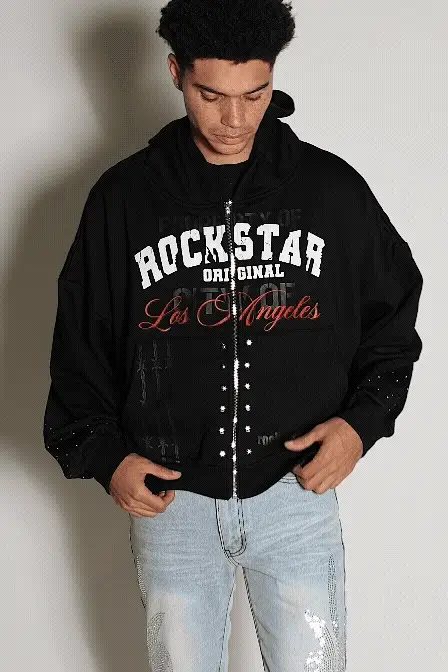 Cypher Black Rhinestone Hoodie