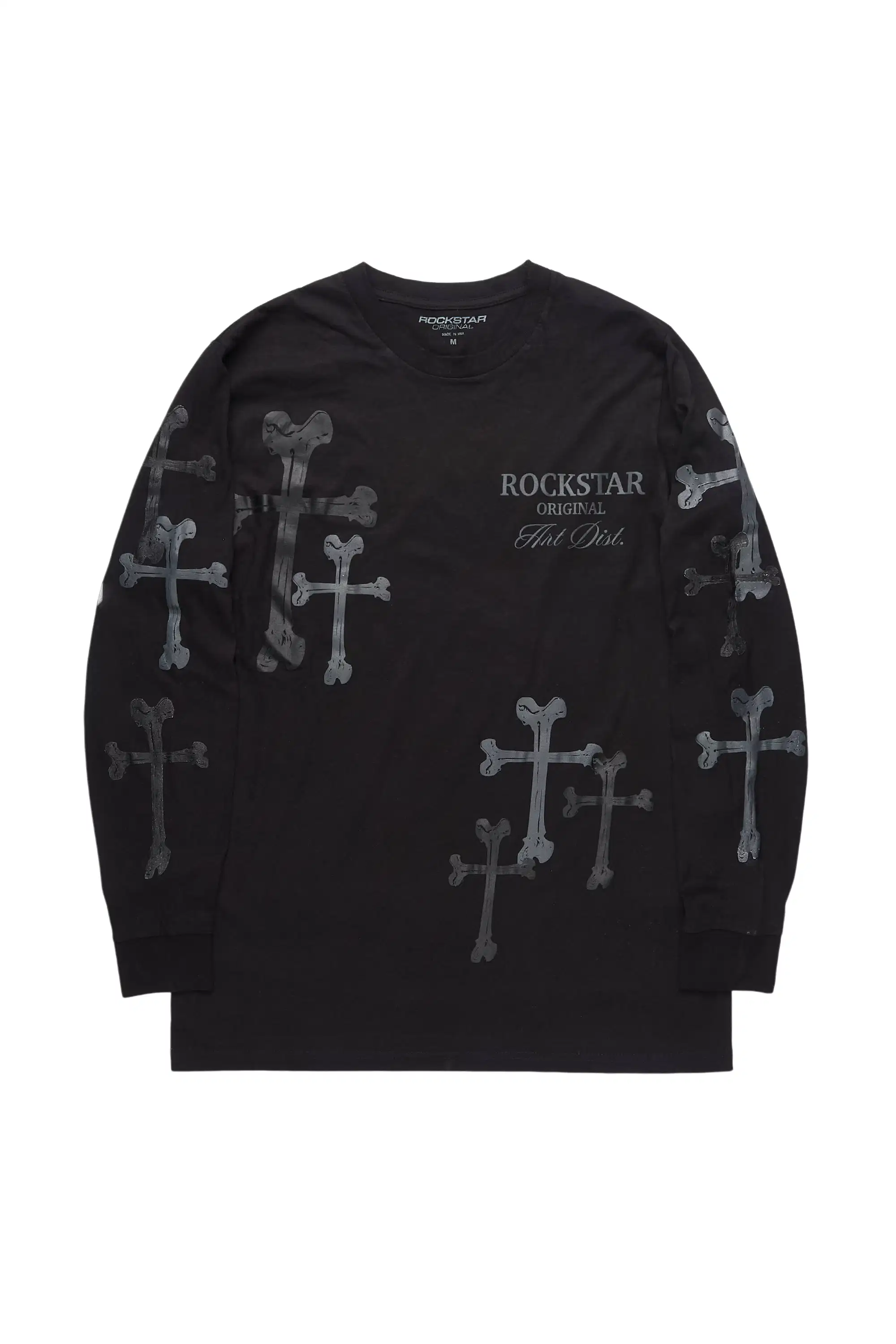 Olivier Black Long Sleeve Graphic T-Shirt