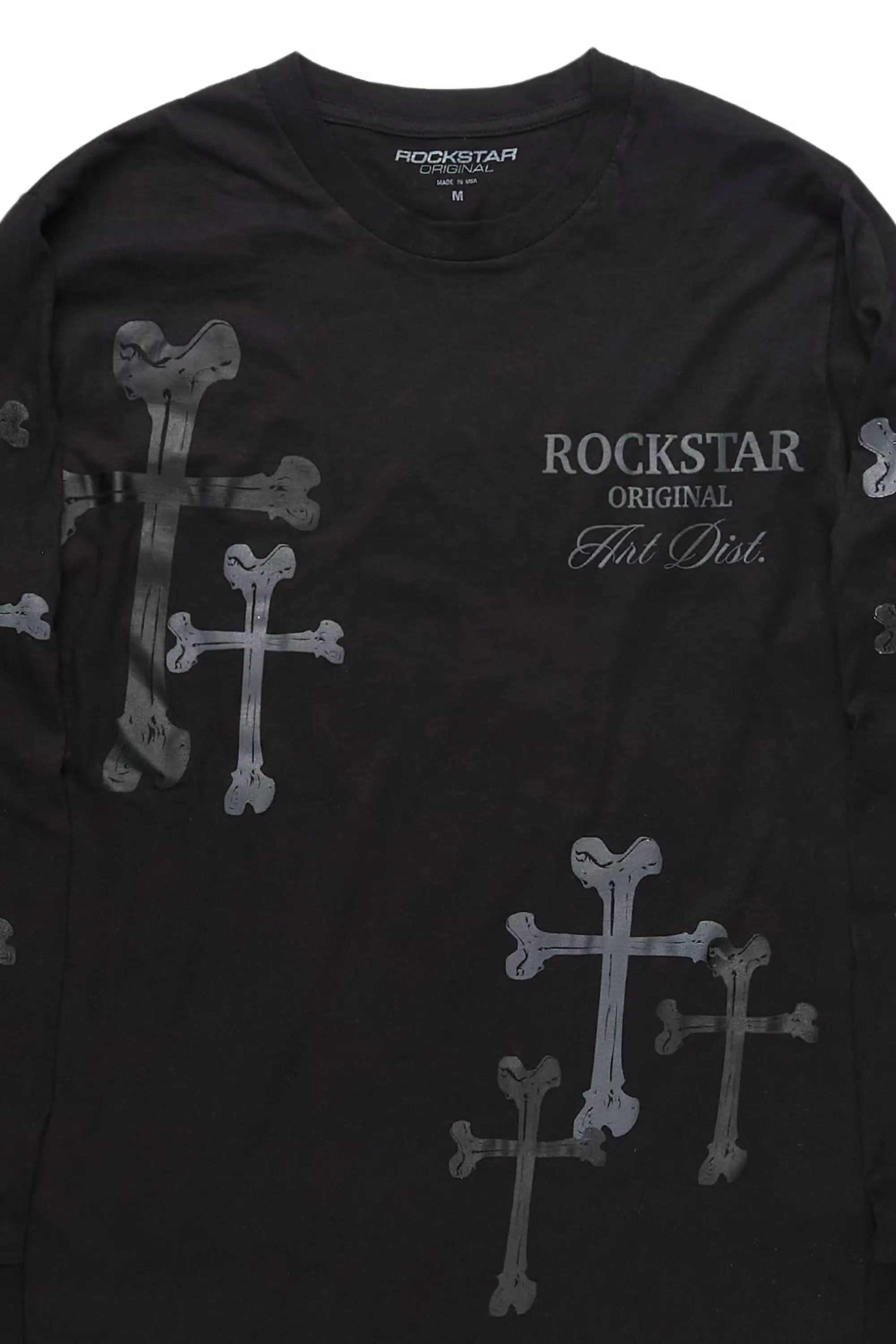 Olivier Black Long Sleeve Graphic T-Shirt