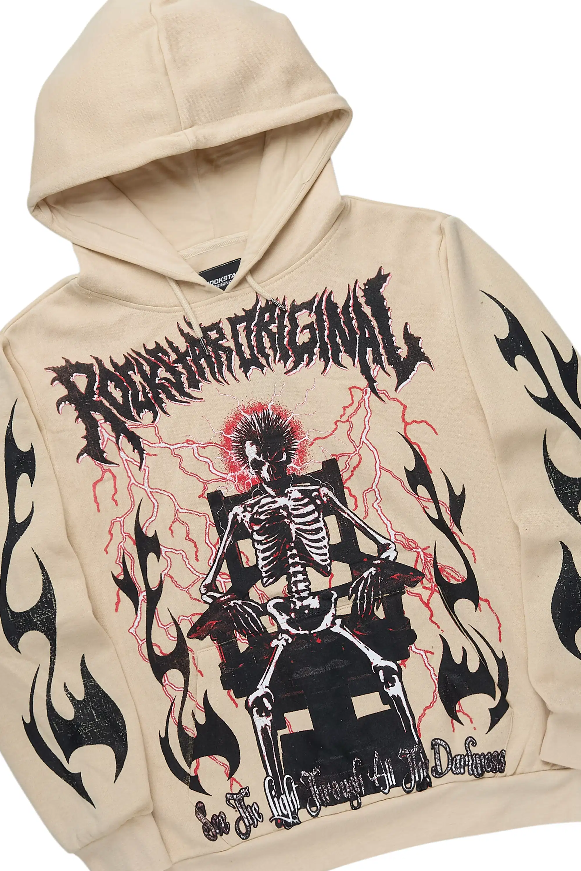 Deathrow Beige/Black Hoodie/Stacked Track Pant Set