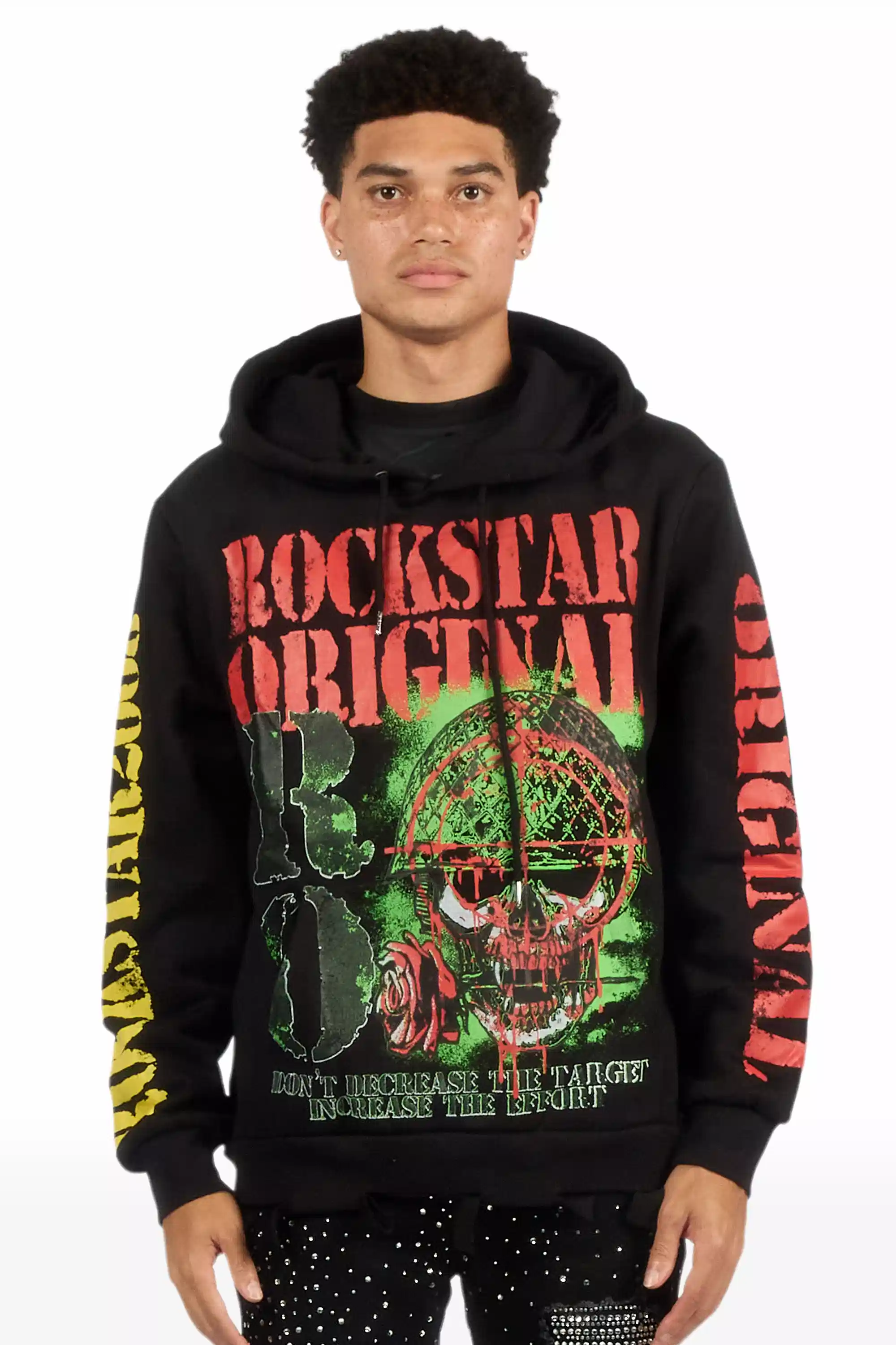 Kilshot Romance Black Distressed Graphic Hoodie