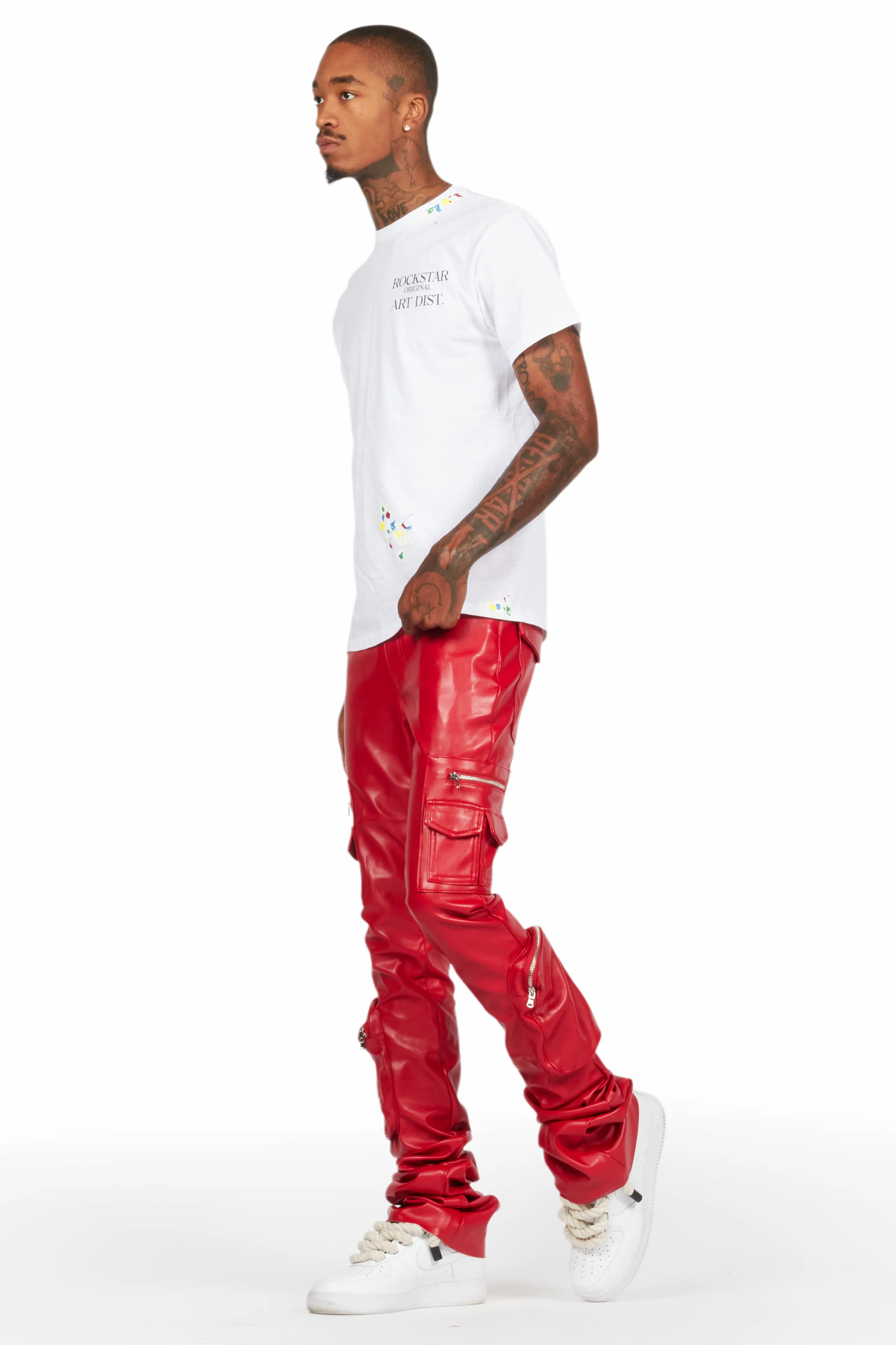 12839-sutton-red-pu-super-stacked-flare-jean-6.webp Sutton Red PU Super Stacked Flare Jean