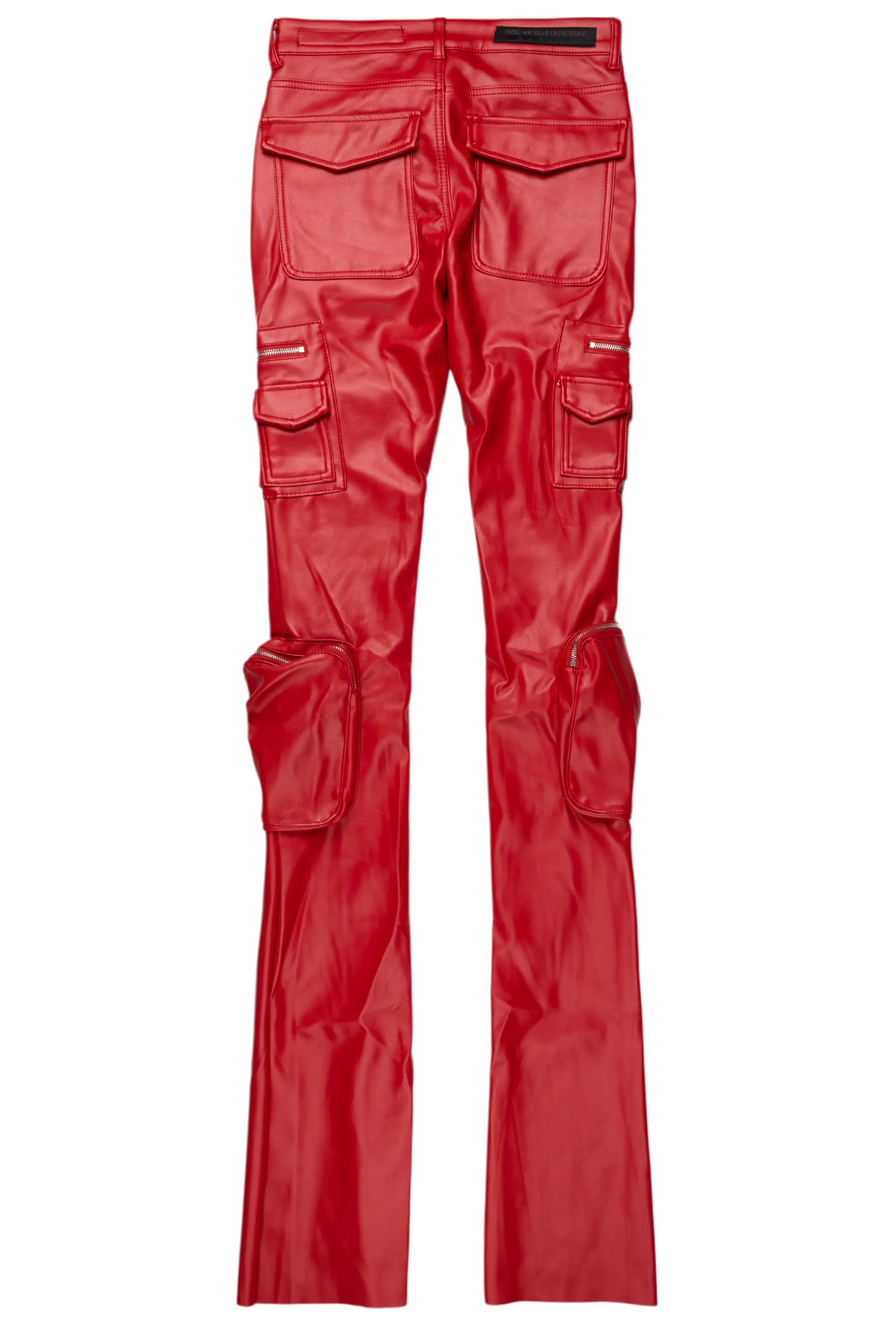 12839-sutton-red-pu-super-stacked-flare-jean-9.webp Sutton Red PU Super Stacked Flare Jean