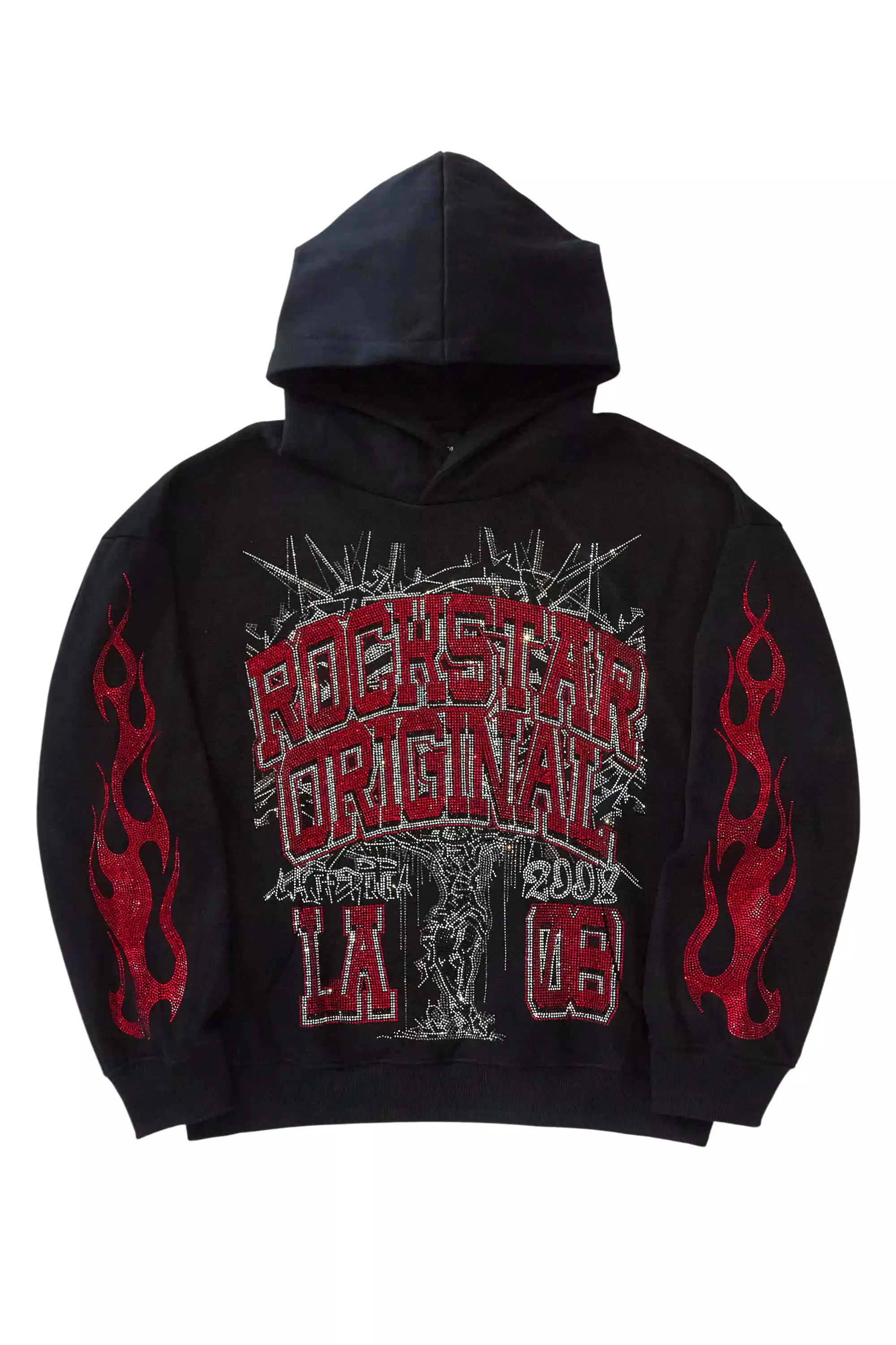 Oryn Black Rhinestone Oversized Hoodie