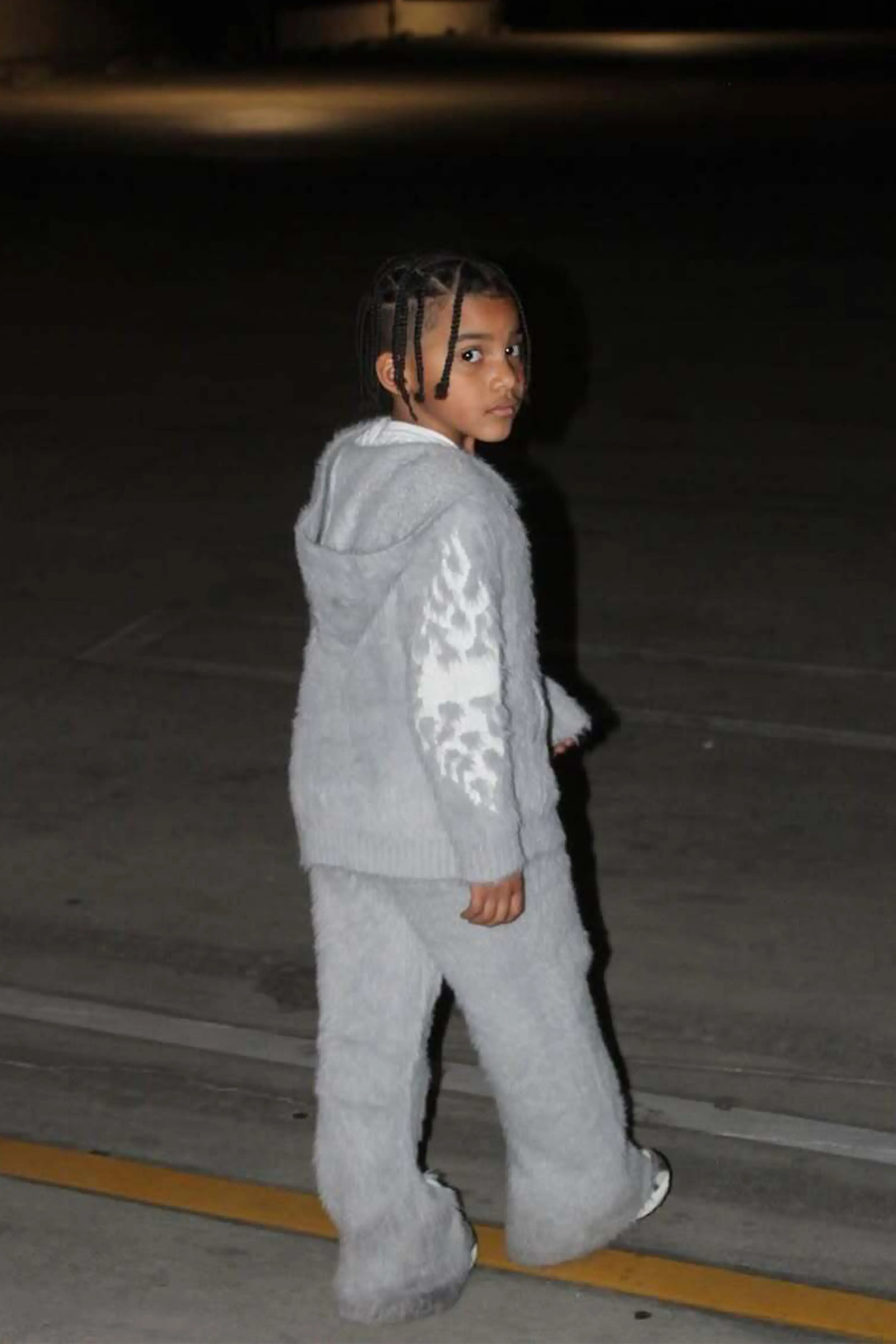 Boys Toshio Grey Stacked Flare Knitted Mohair Track Set