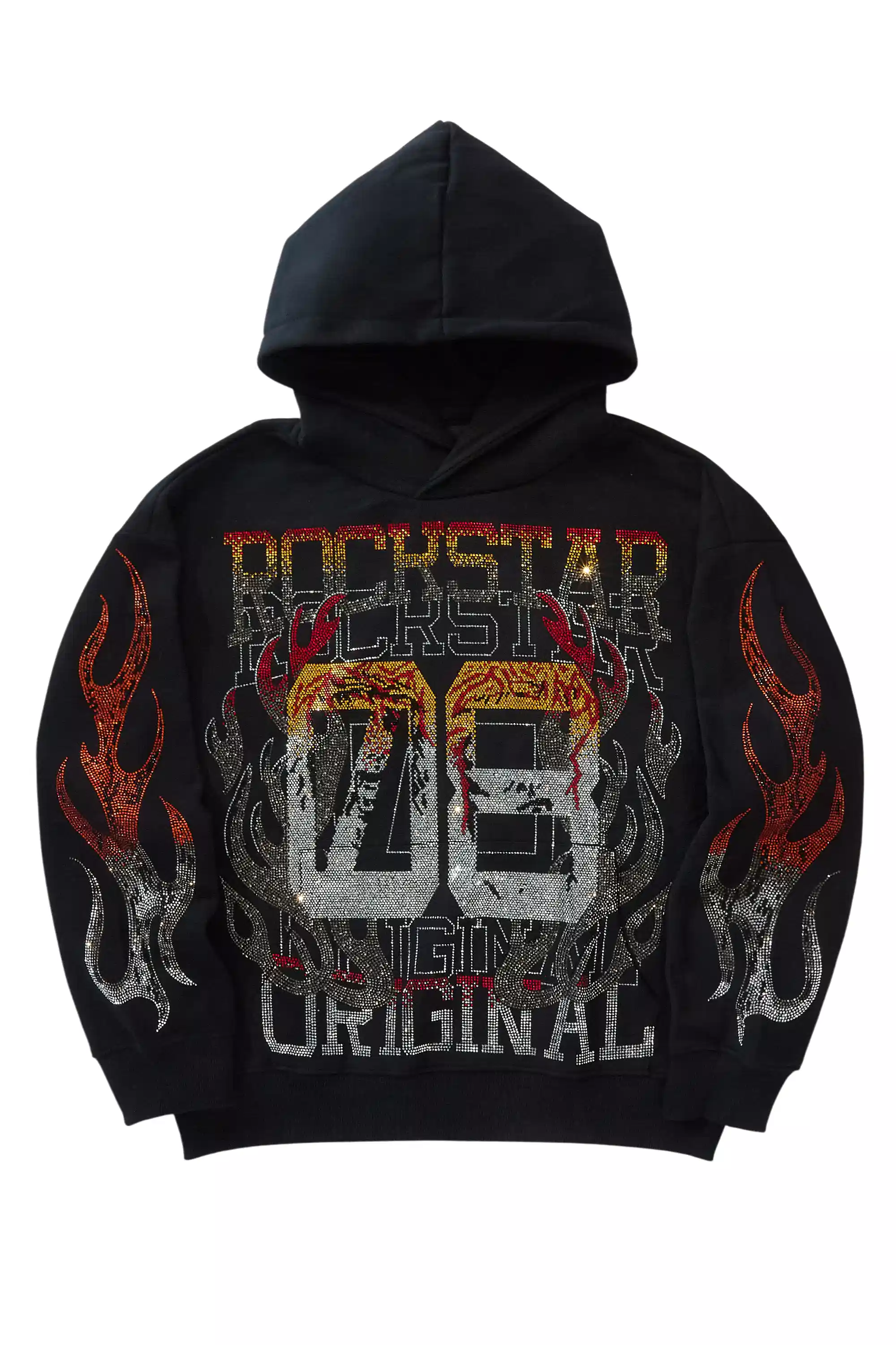 Veyene Black Rhinestone Oversized Hoodie