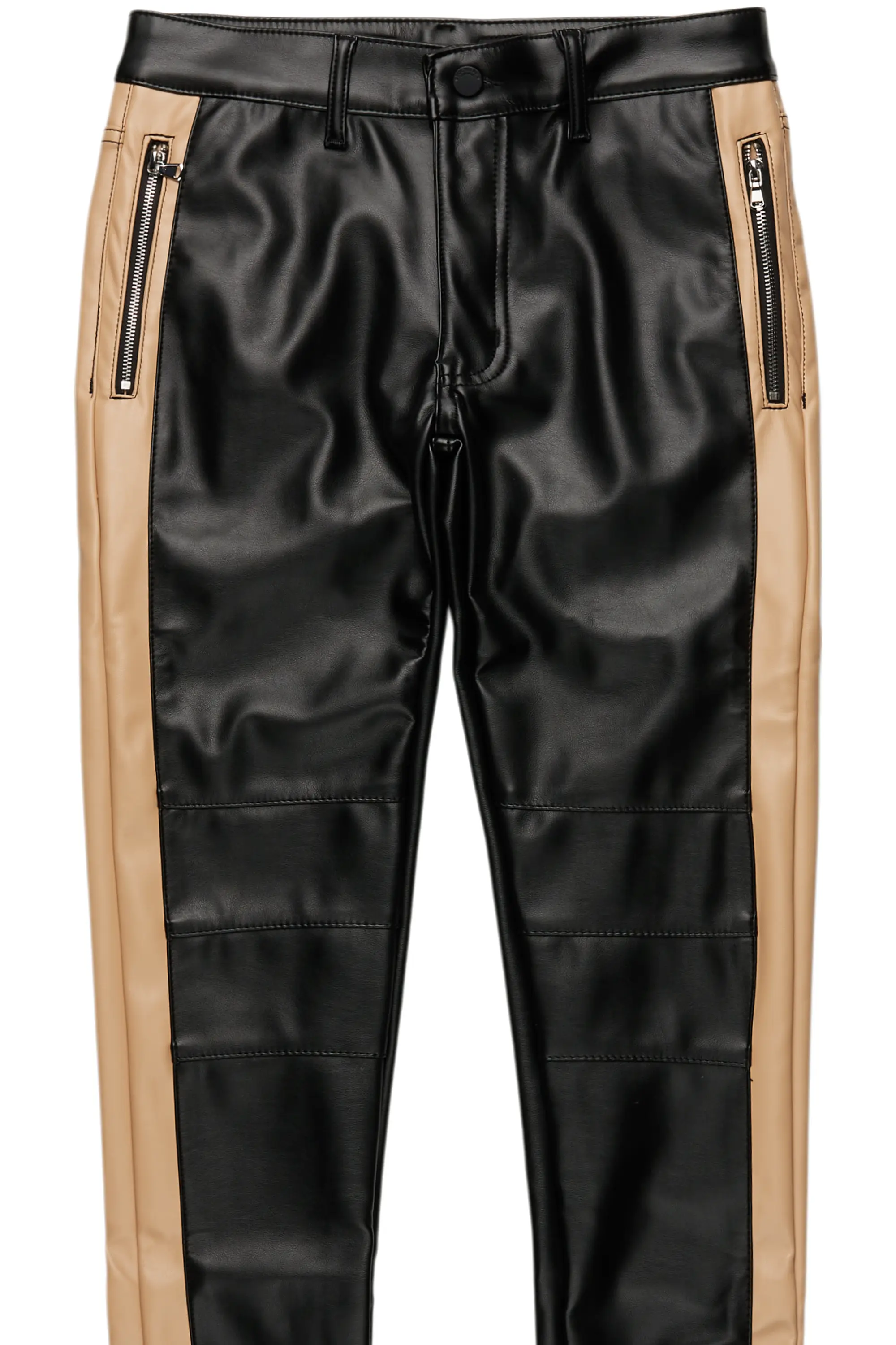 13048-play-boy-black-beige-skinny-faux-leather-fit-jean-8.webp Play Boy Black/Beige Skinny Faux Leather Fit Jean