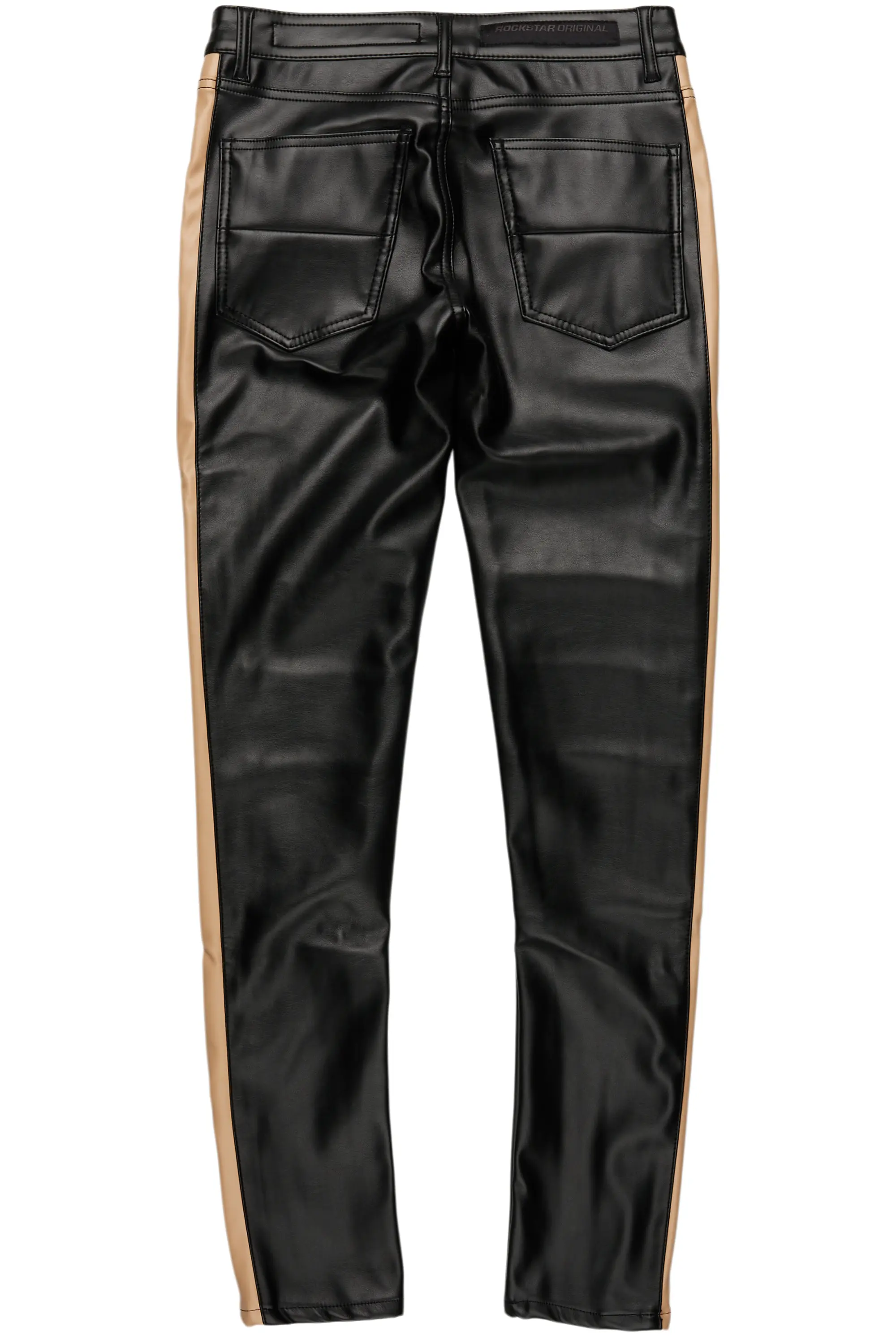 13048-play-boy-black-beige-skinny-faux-leather-fit-jean-9.webp Play Boy Black/Beige Skinny Faux Leather Fit Jean