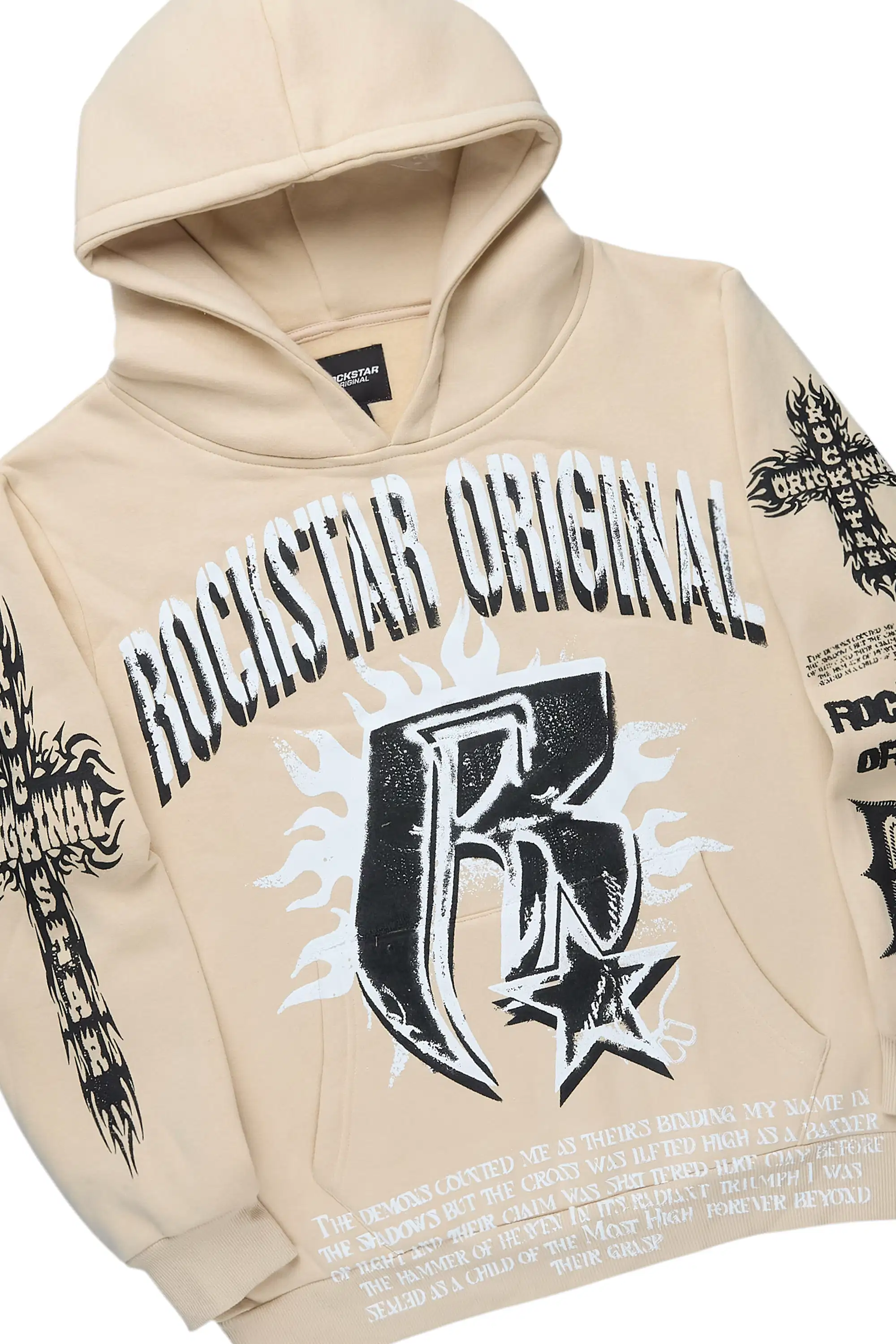 Raxil Beige/Black Hoodie/Stacked Track Set