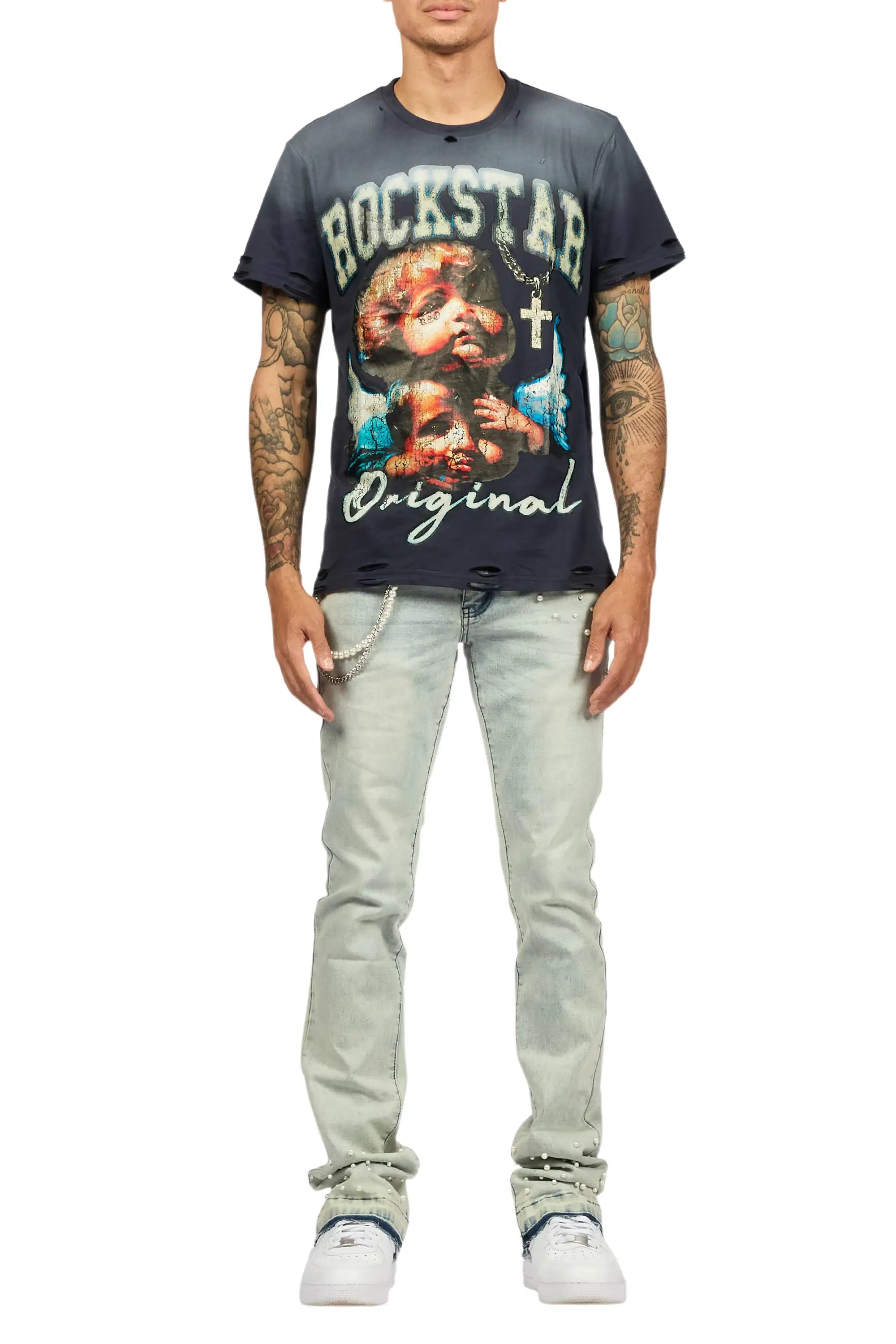 13088-zayvon-light-blue-stacked-flare-jean-10.jpg Zayvon Light Blue Stacked Flare Jean