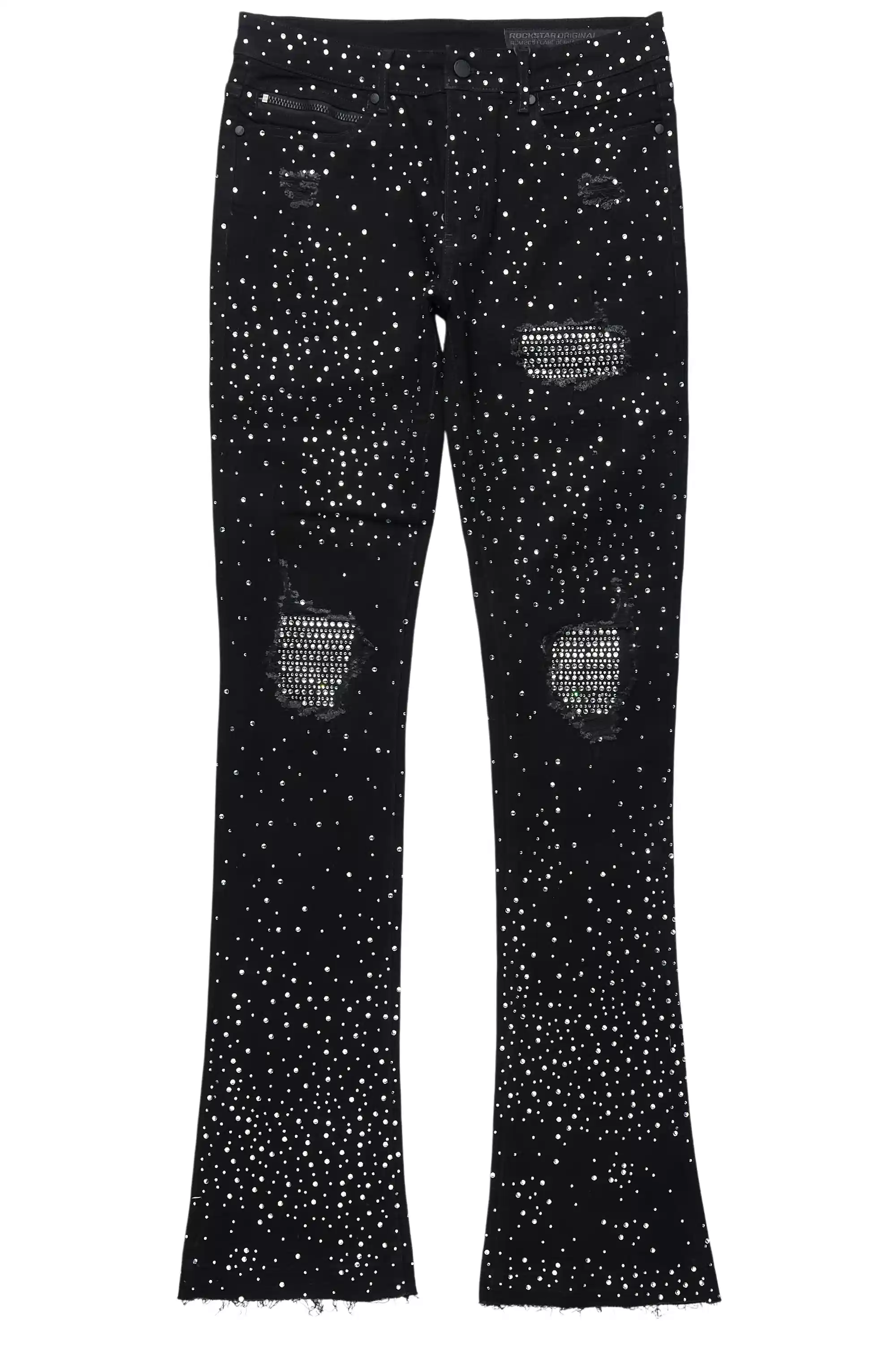 13099-prism-black-clear-rhinestone-stacked-flare-jean-2.webp Prism Black/Clear Rhinestone Stacked Flare Jean