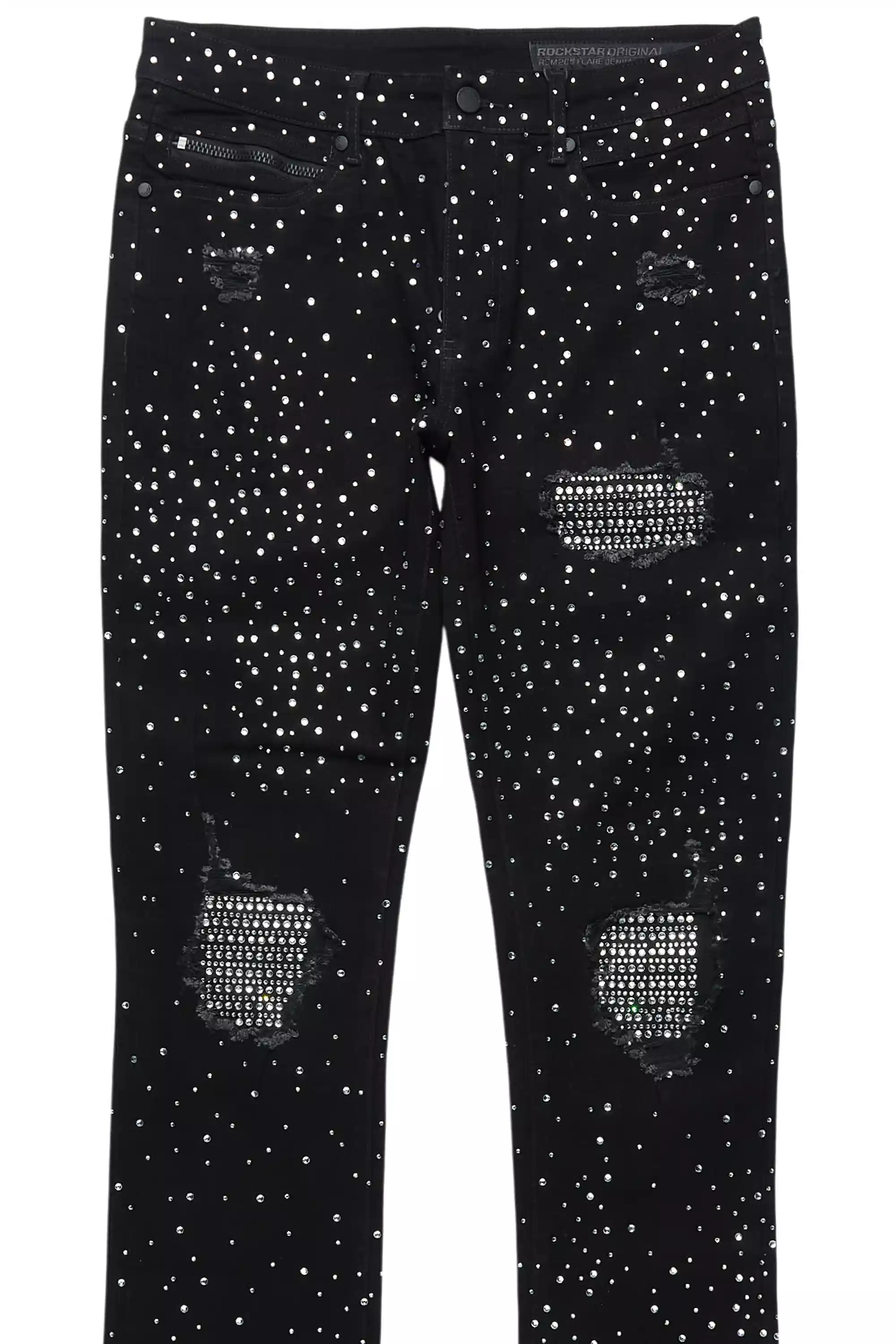 13099-prism-black-clear-rhinestone-stacked-flare-jean-7.webp Prism Black/Clear Rhinestone Stacked Flare Jean