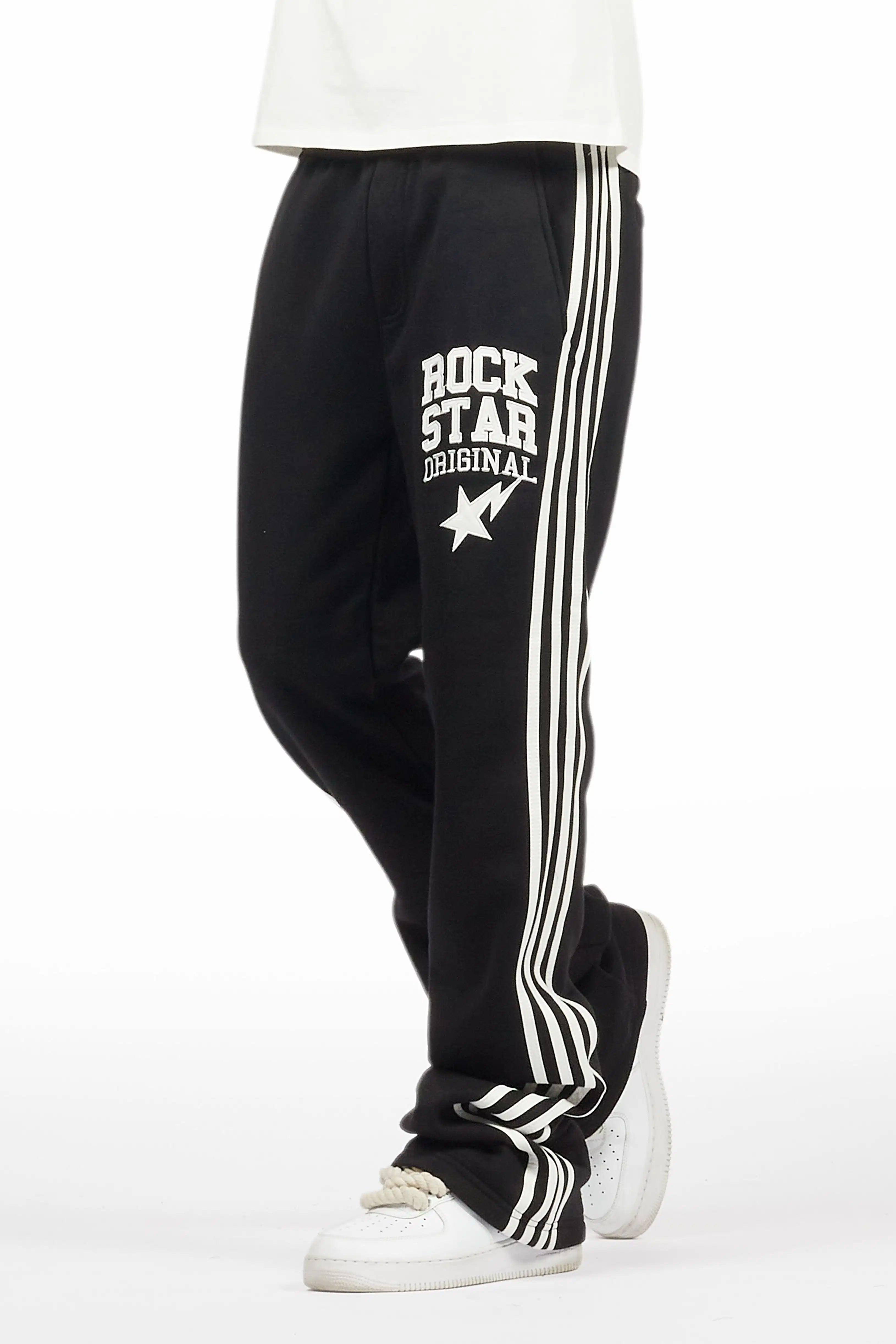 Gerrit Black Fleece Stacked Baggy Track Pant