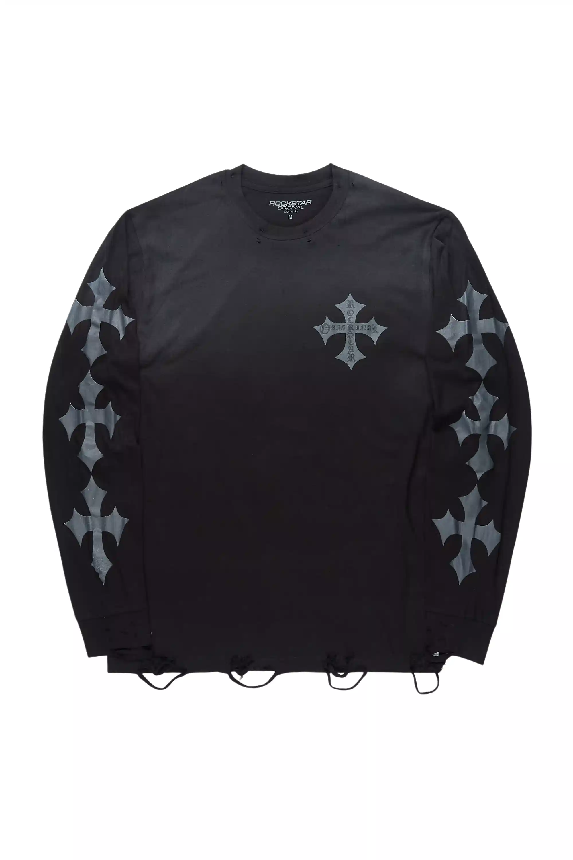 Slaydr Black/Charcoal Long Sleeve Graphic T-Shirt
