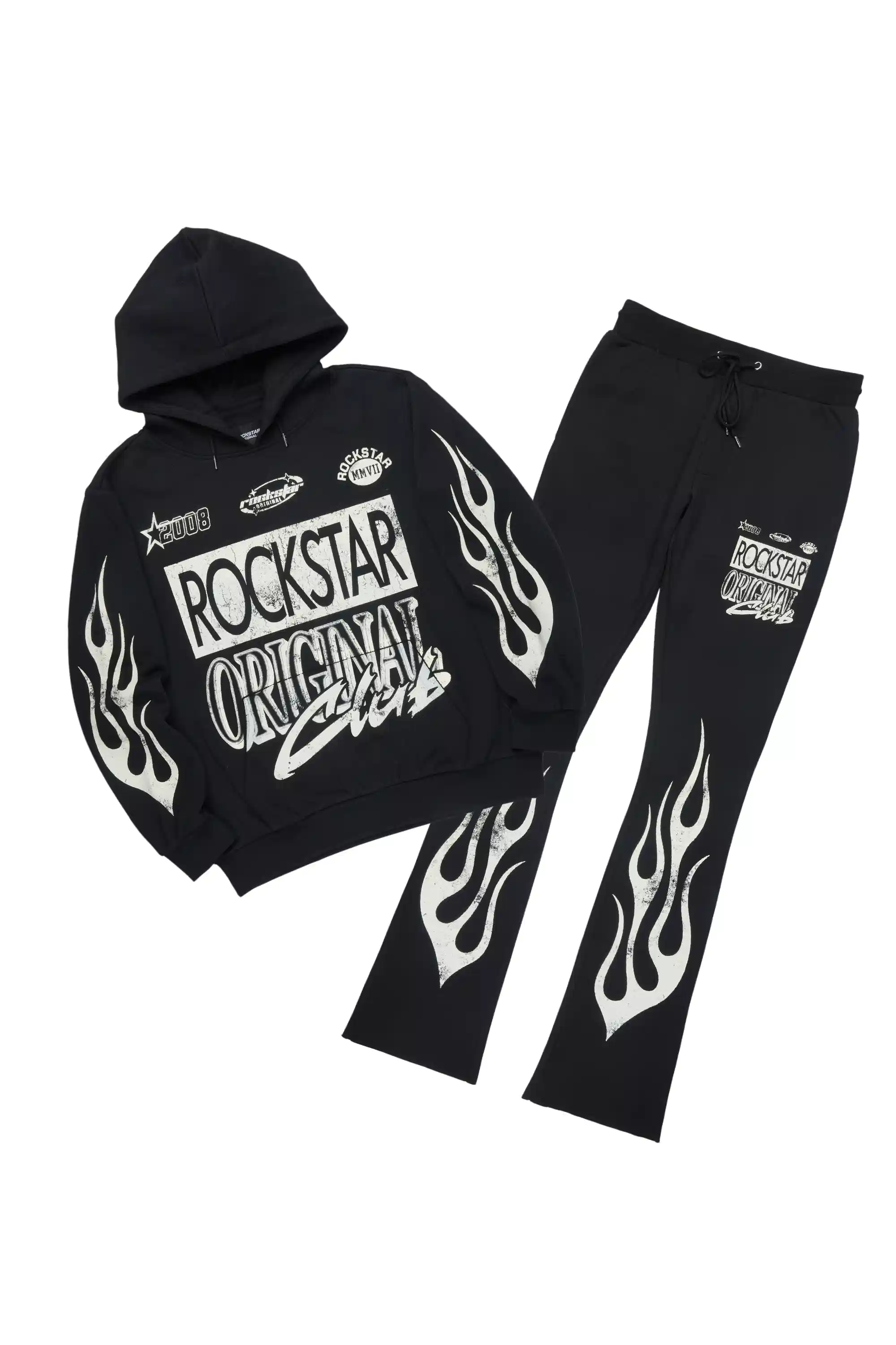 Rylok Black Hoodie Stacked Track Set