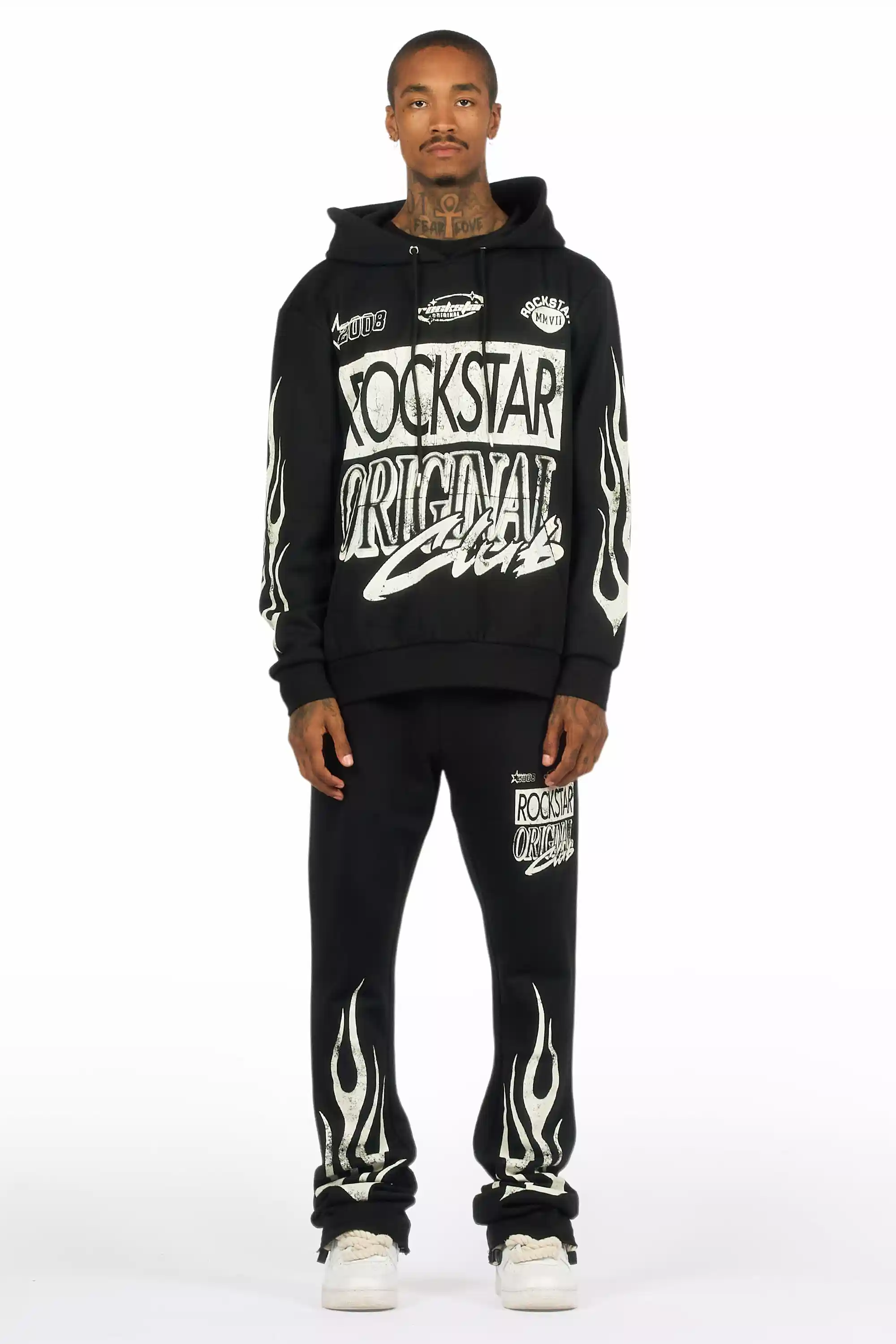 Rylok Black Hoodie Stacked Track Set