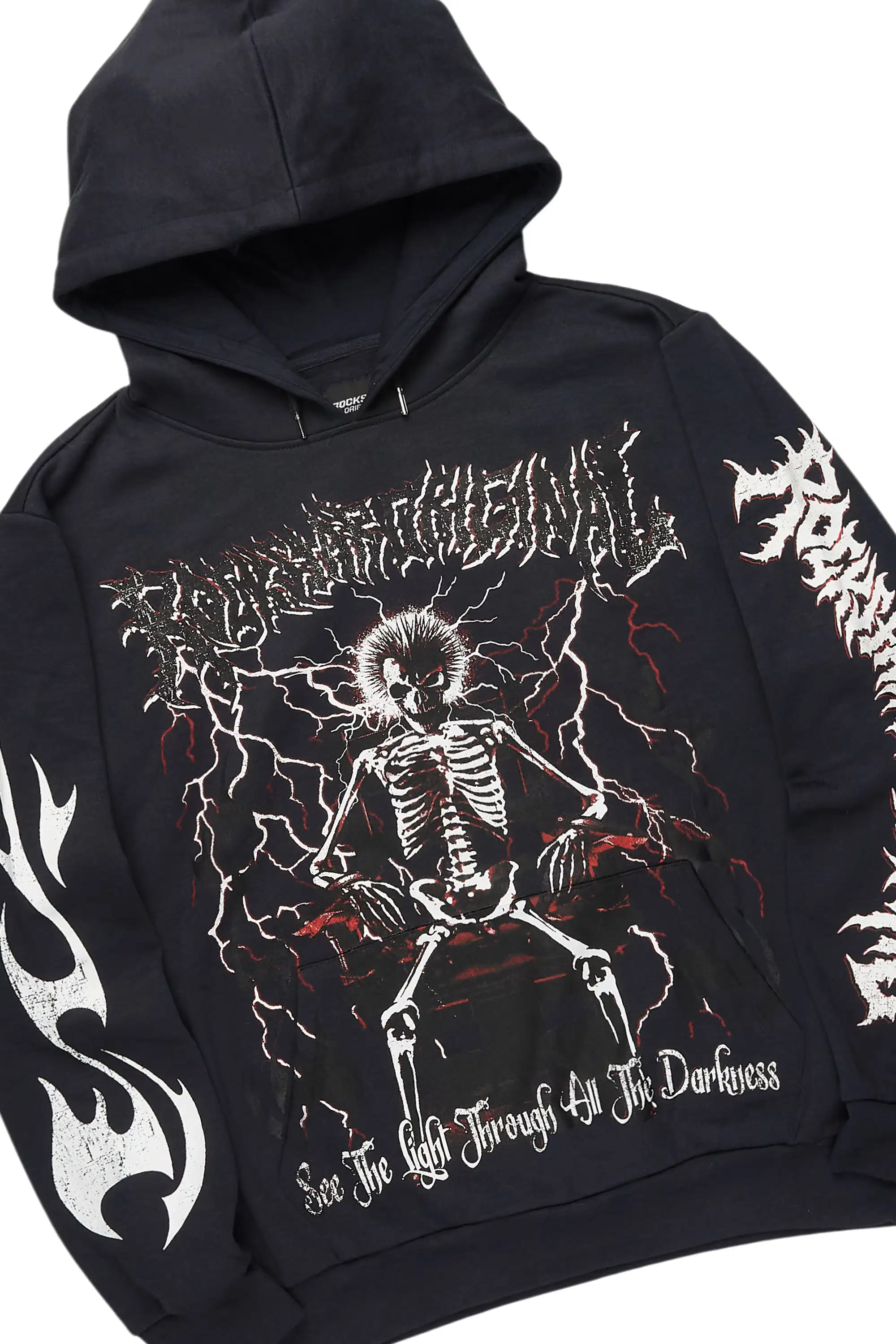 Deathrow Black/Red Hoodie/Stacked Track Pant Set