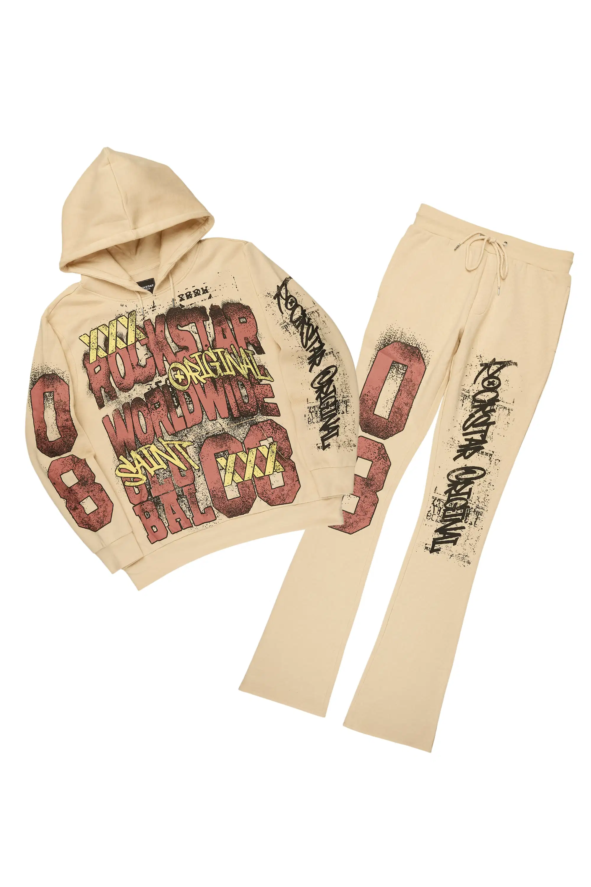 Parco Beige Hoodie Stacked Track Set